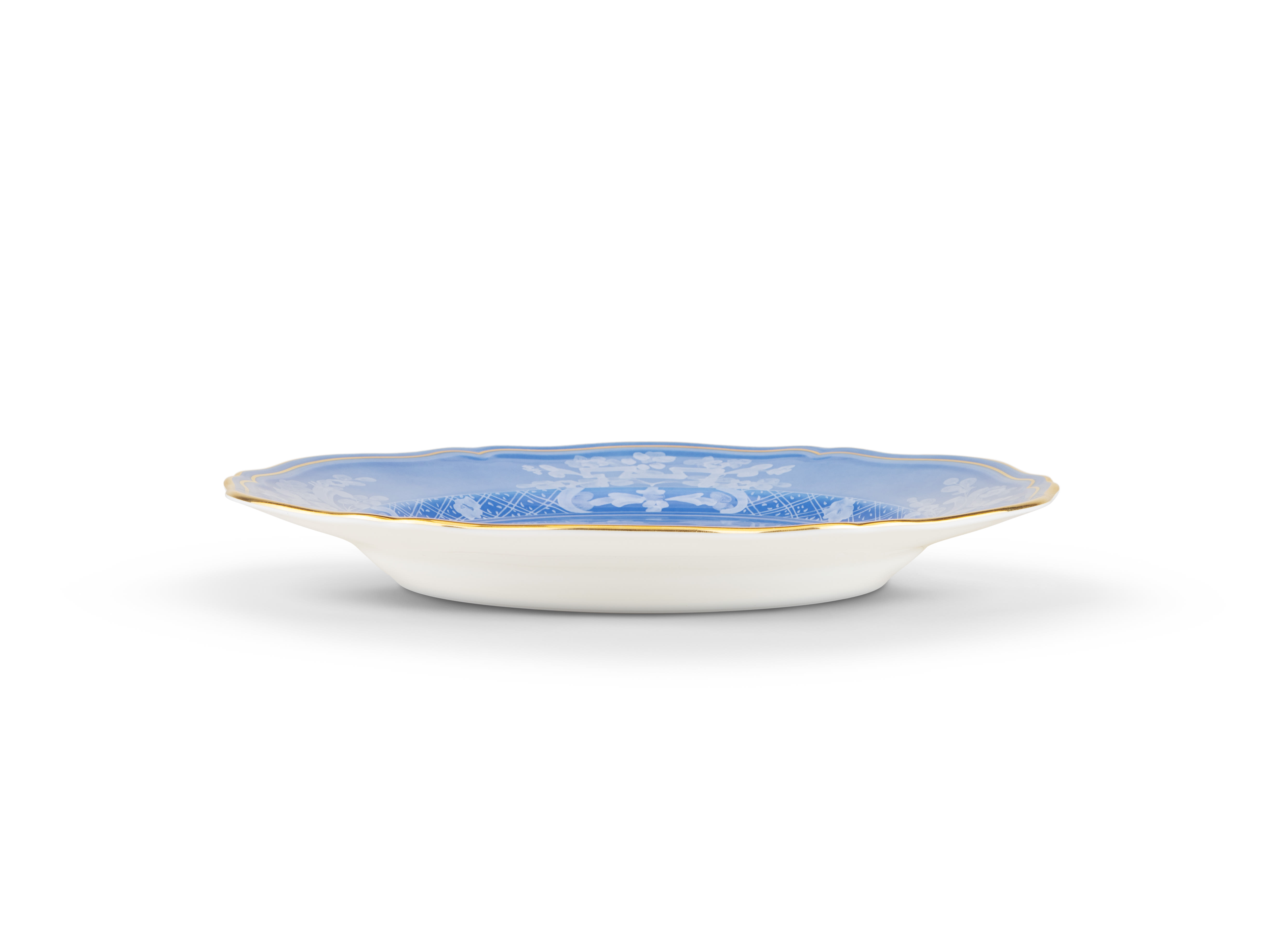 Periwinkle-blue porcelain flat plate | GINORI 1735