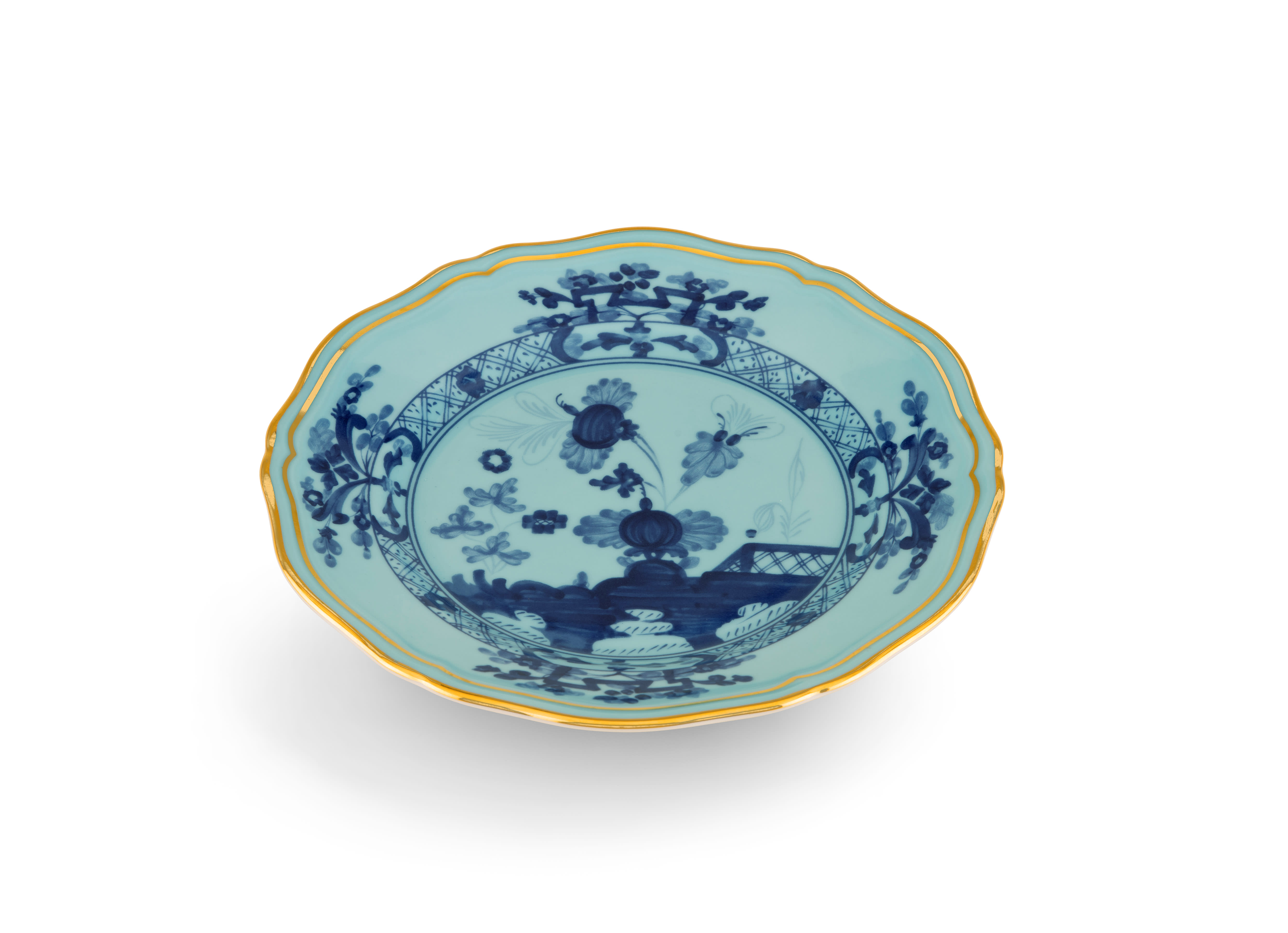 Iris blue bread plates in porcelain | GINORI 1735