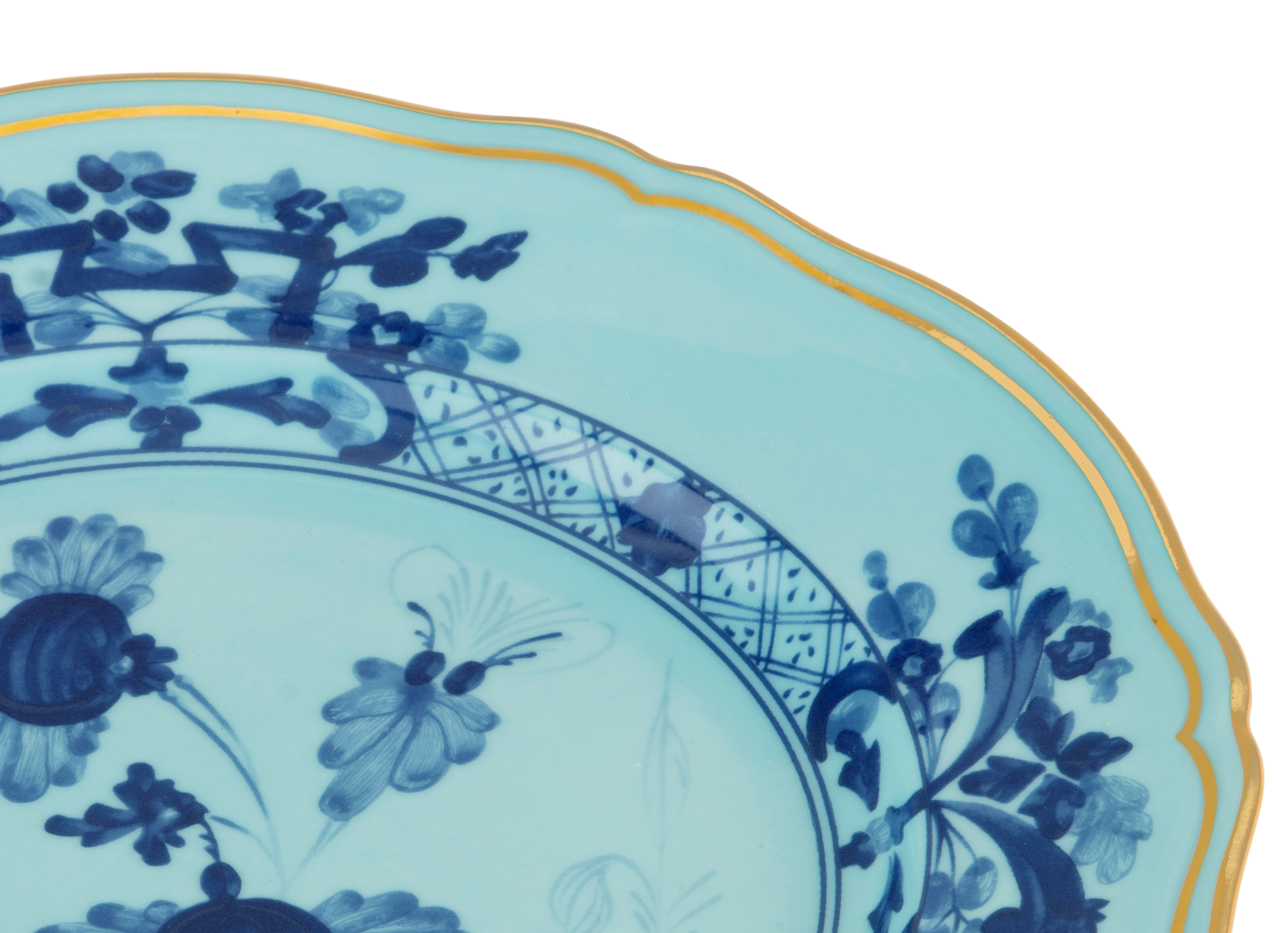 Iris blue dessert plate in porcelain | GINORI 1735