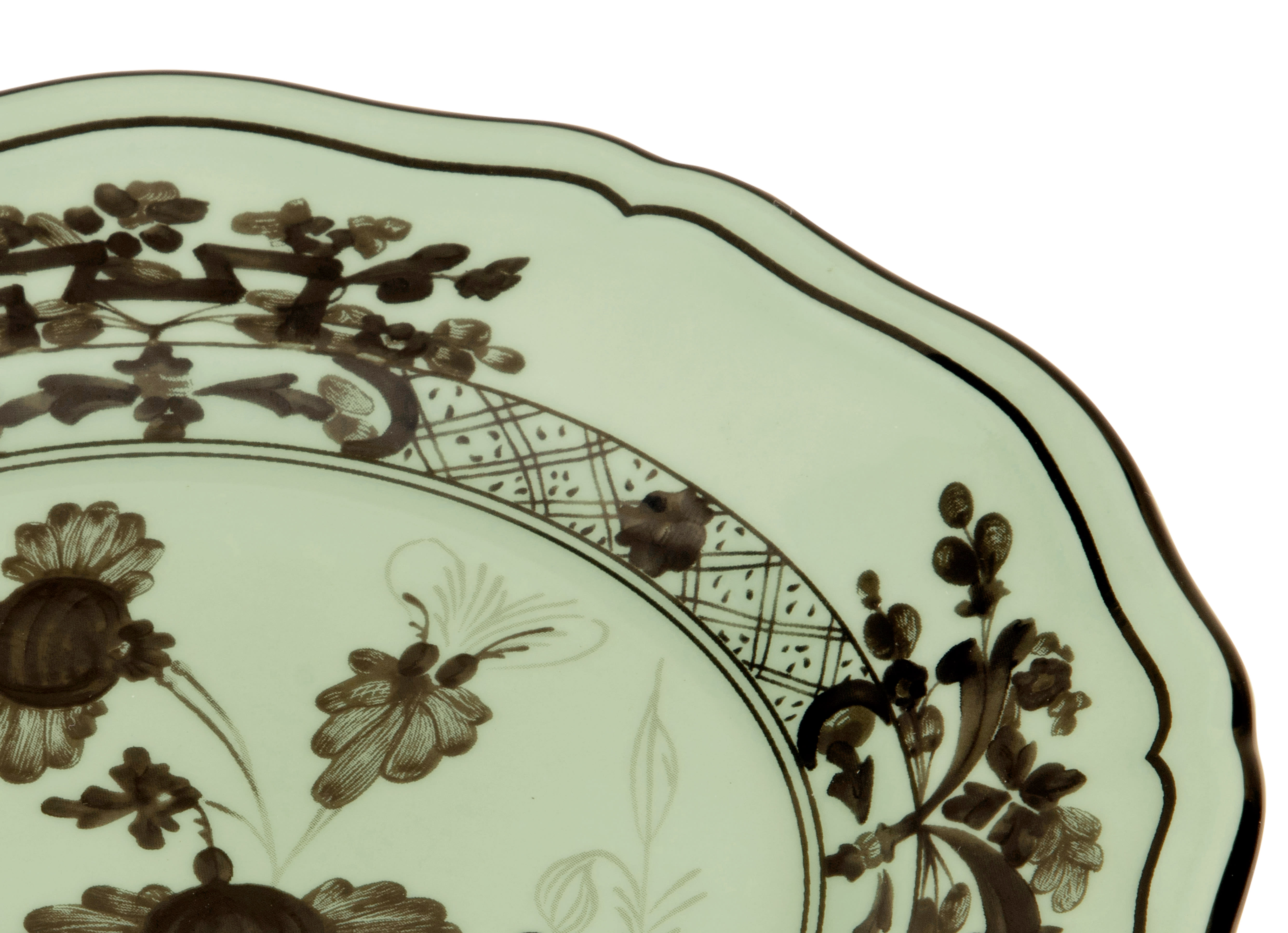 B◆希少◆南仏BIOT窯 緑釉リム皿キュノワールクレイユモントロー雅姫ムスティエ Barium-green porcelain bread plates | GINORI 1735