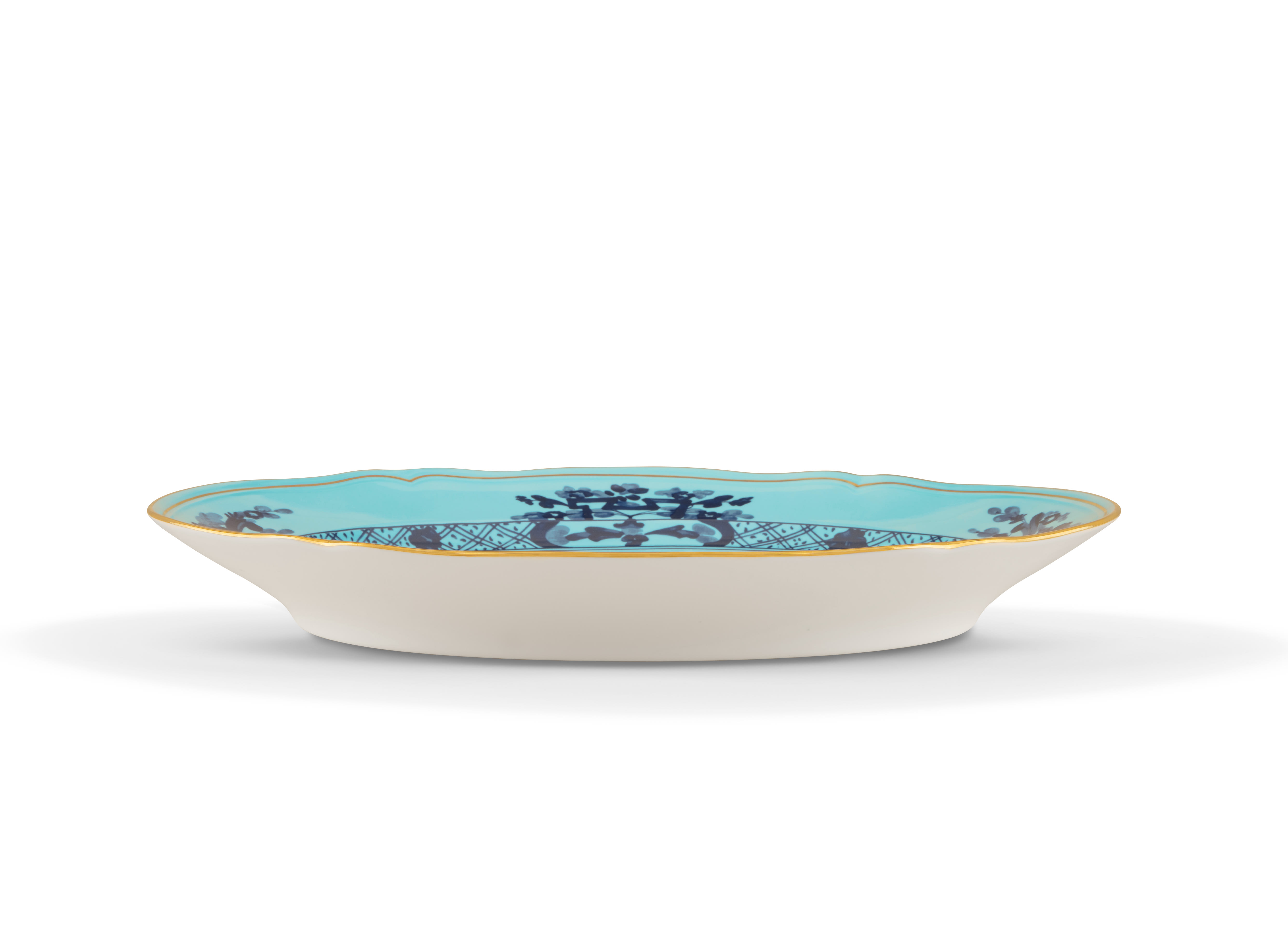 Iris-blue porcelain large oval platter | Ginori1735 | GINORI 1735
