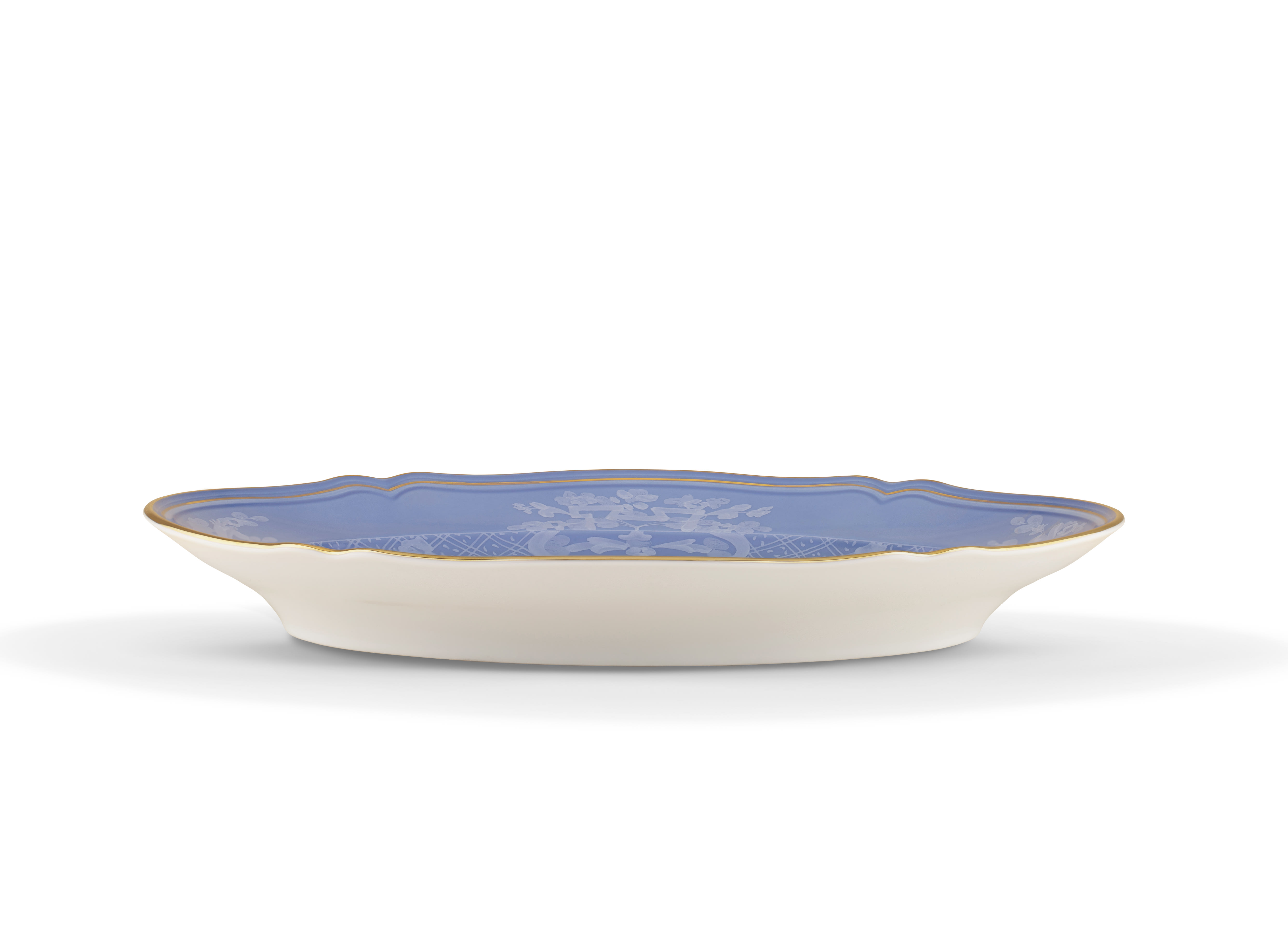 Periwinkle-blue porcelain large oval platter | Ginori1735 | GINORI