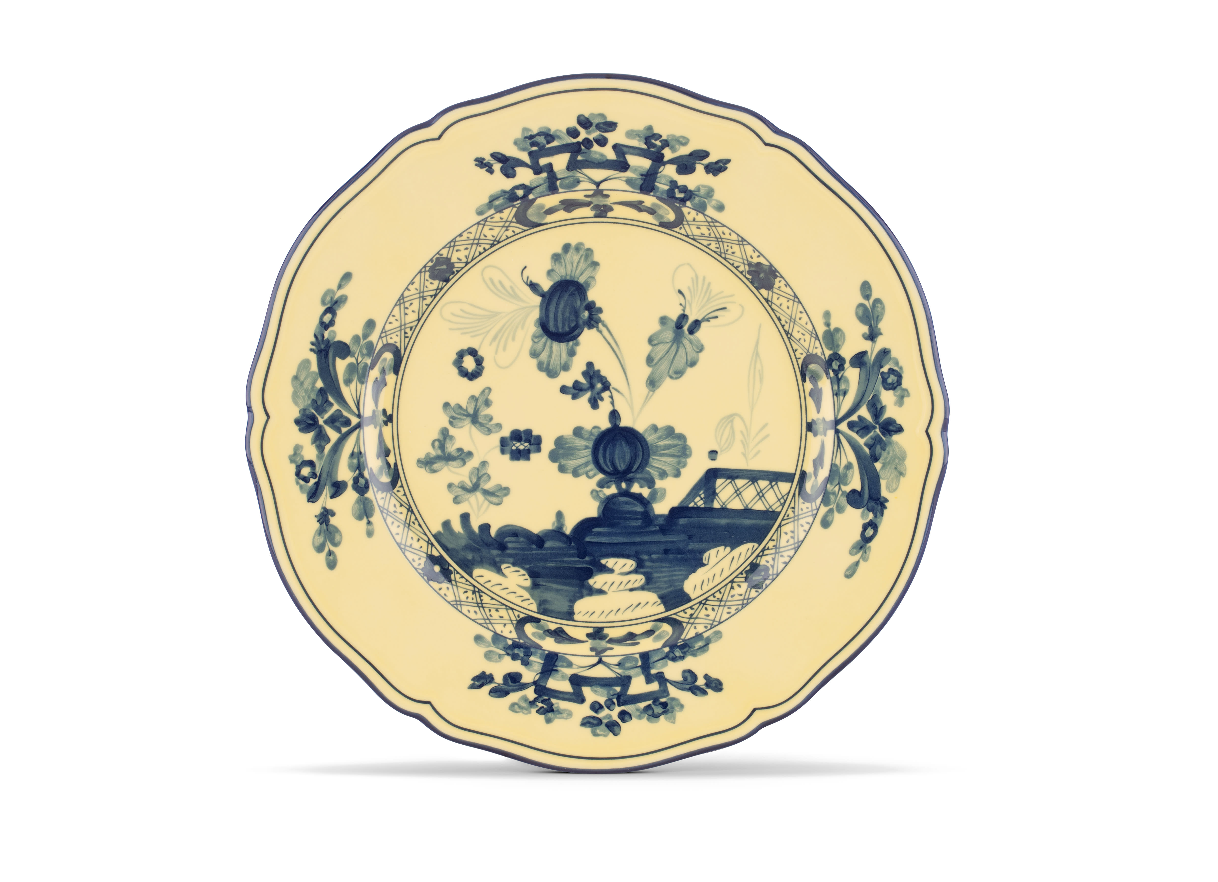 Citrine-yellow porcelain charger plate | GINORI 1735