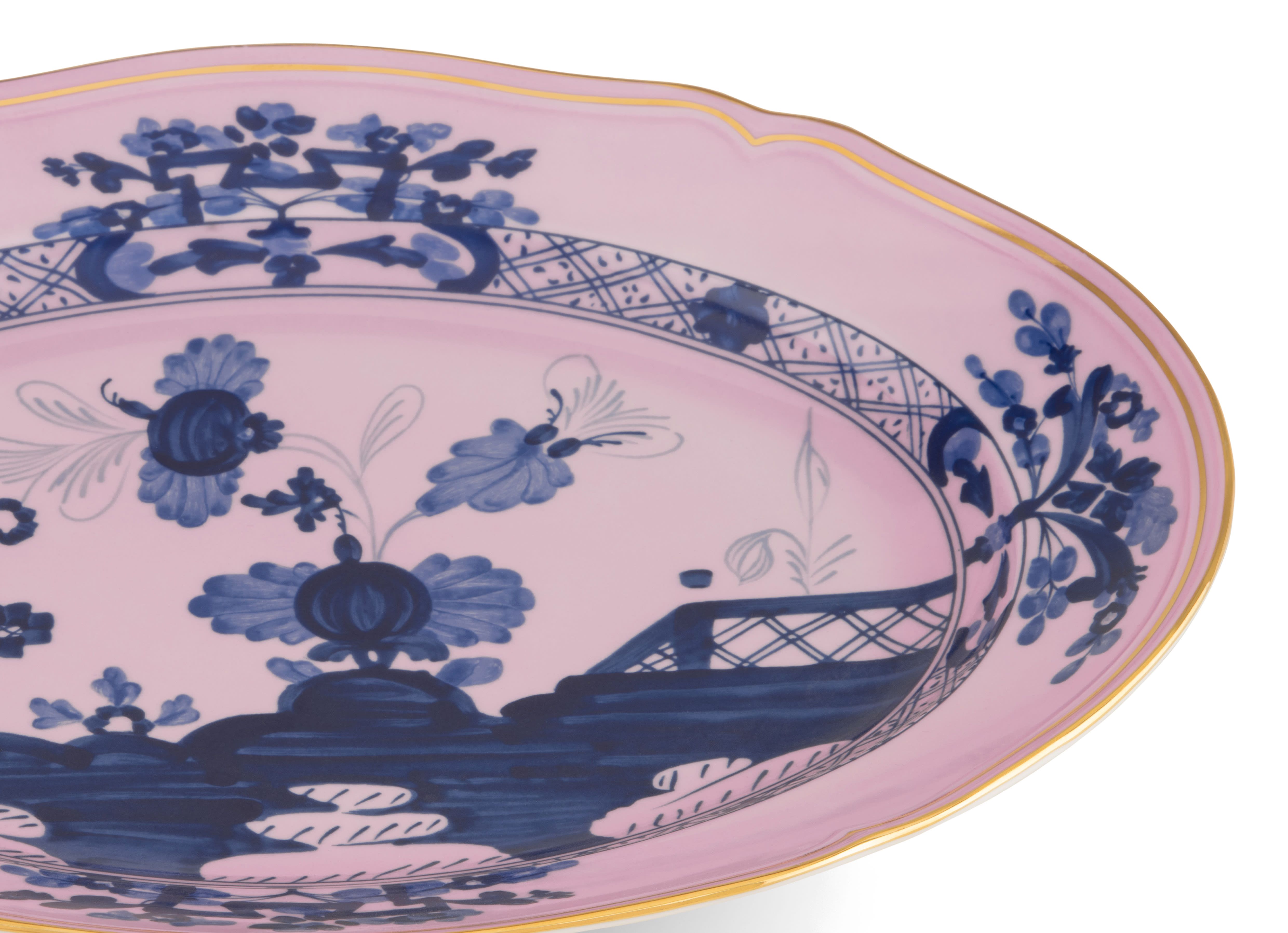Azalea-pink porcelain oval platter | Ginori1735 | GINORI 1735