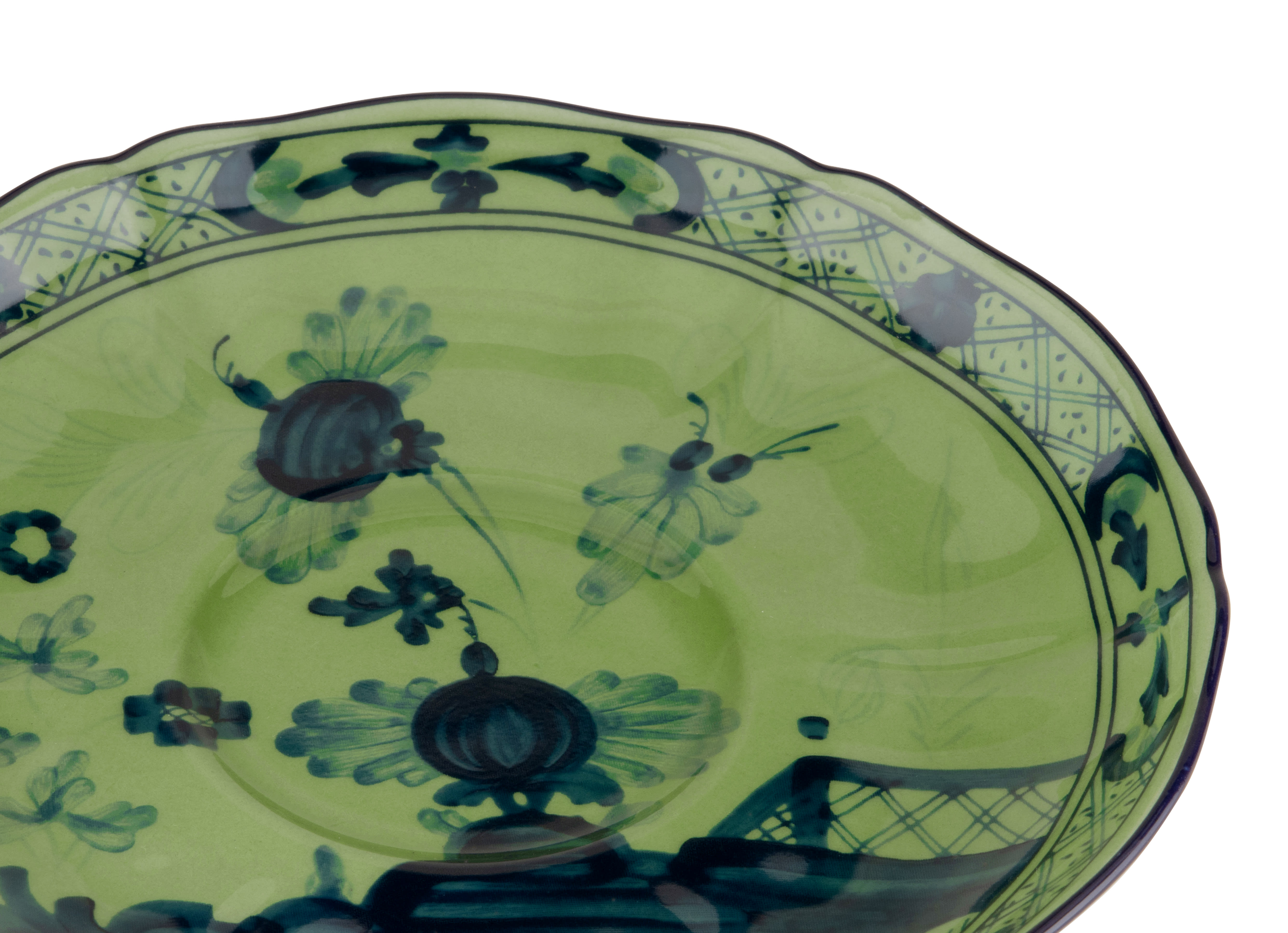 Malachite green tea saucer in porcelain | GINORI 1735