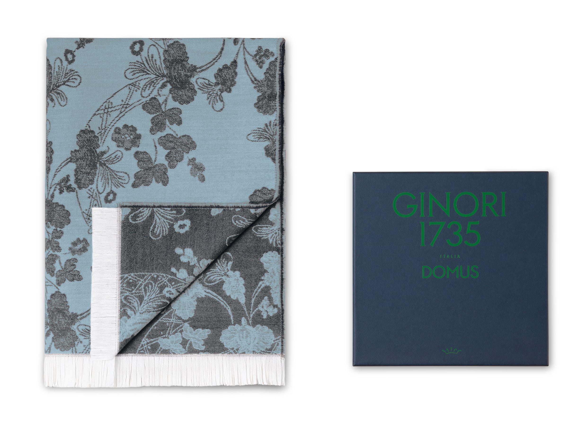 Light-blue merino wool plaid | Textiles | Ginori 1735