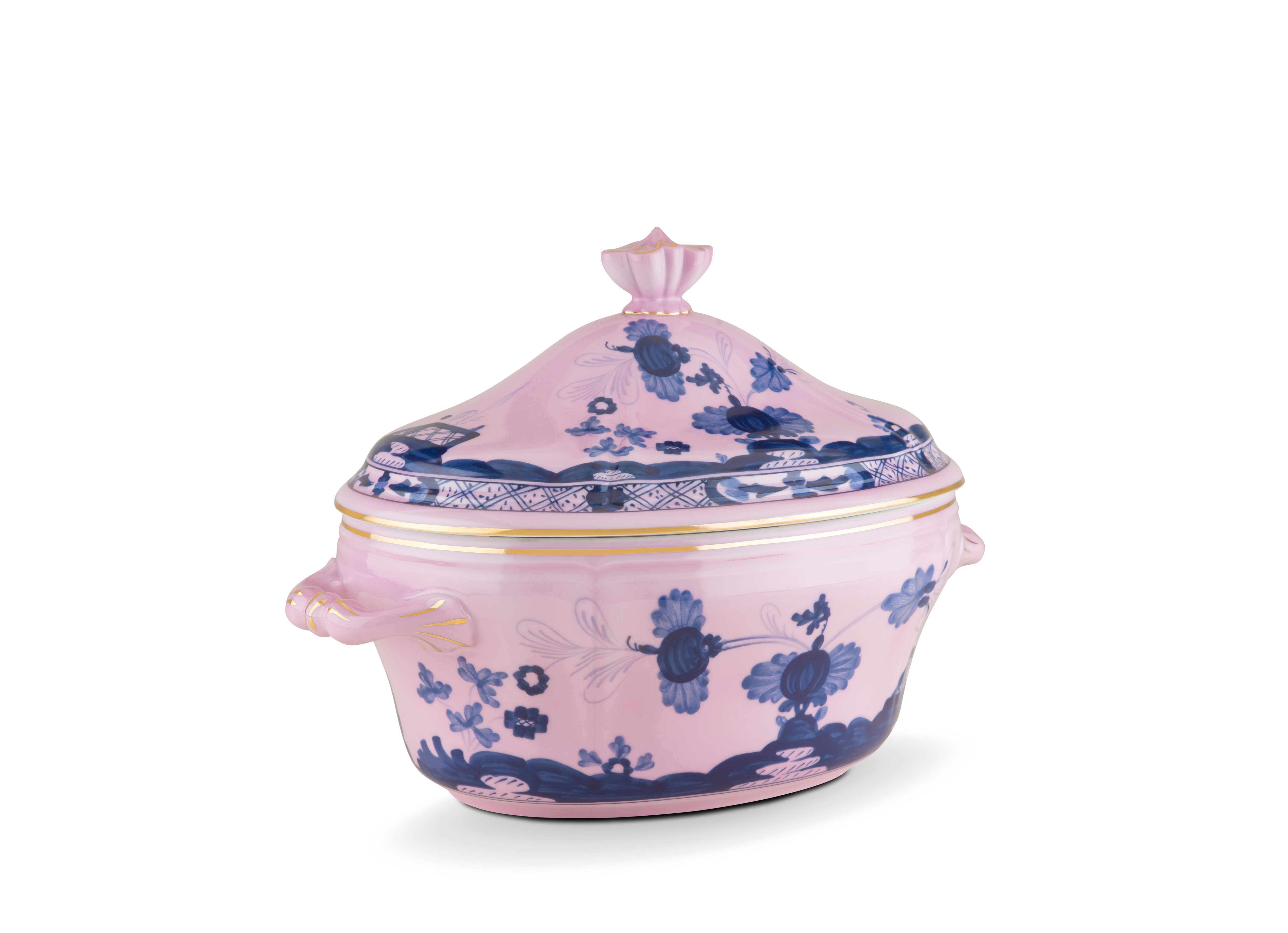 Azalea-pink porcelain tureen | GINORI 1735