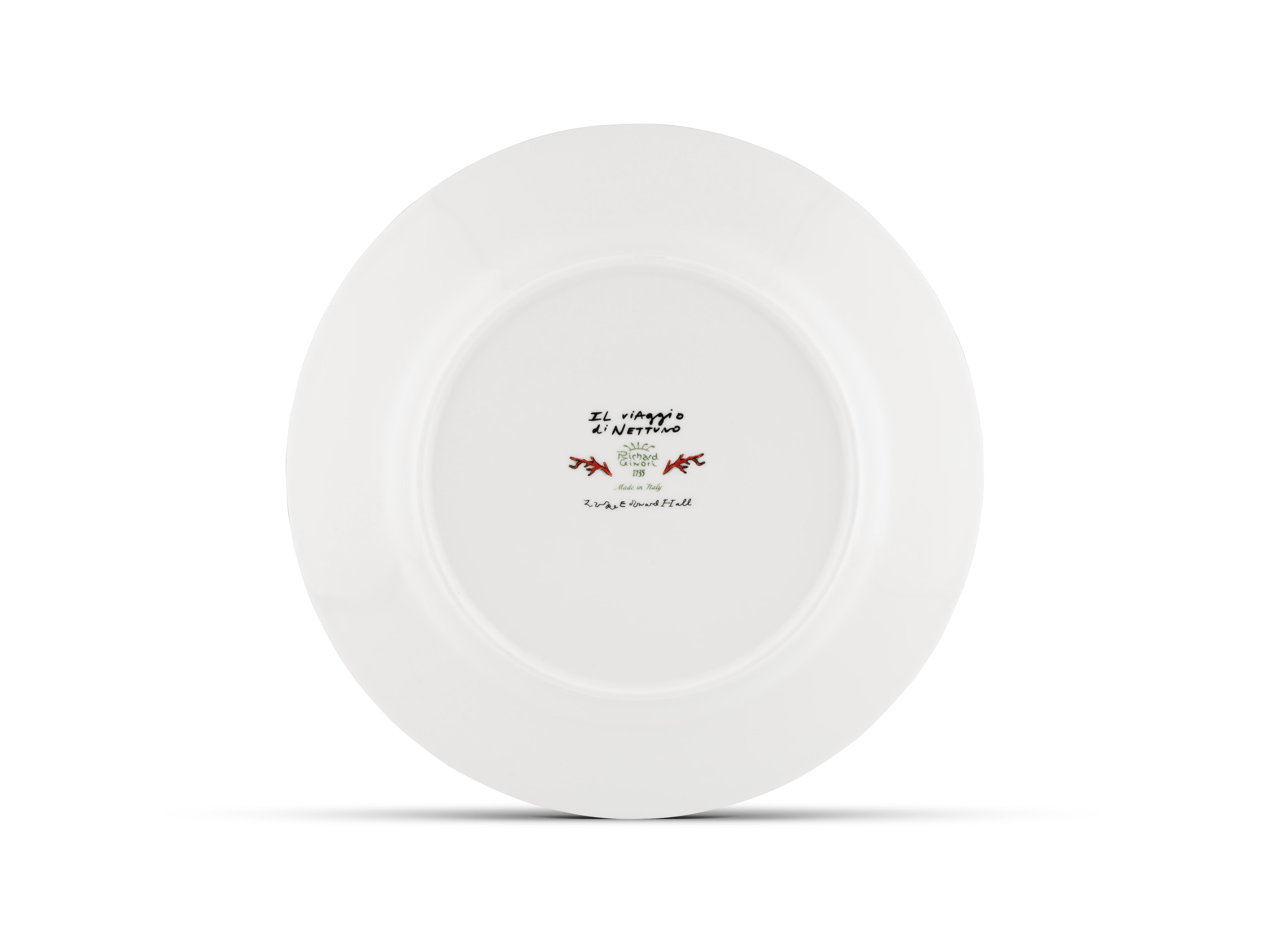 White flat plate in porcelain | GINORI 1735