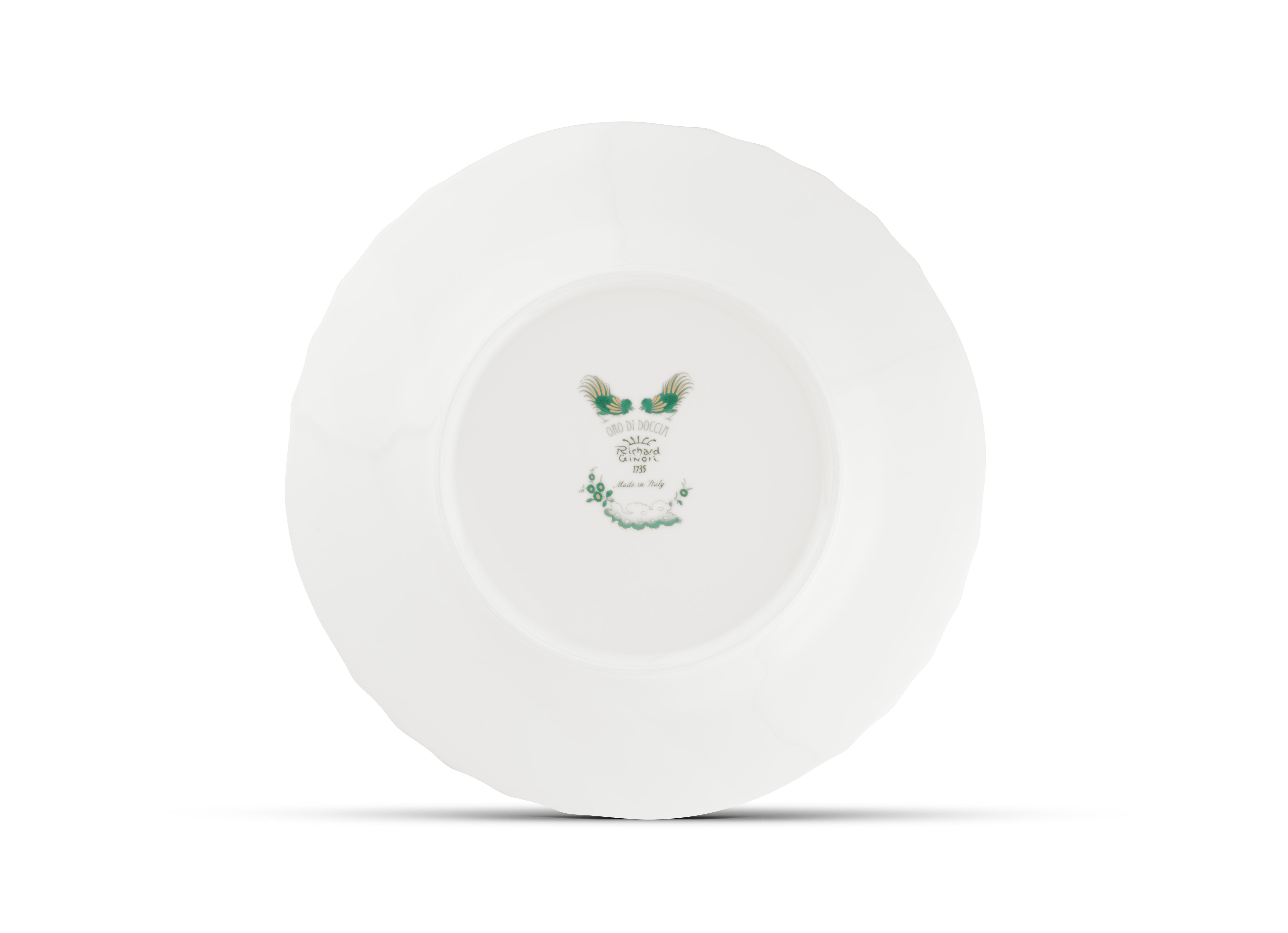 Jade green flat plate| Oro Di Doccia | Ginori1735 | GINORI 1735