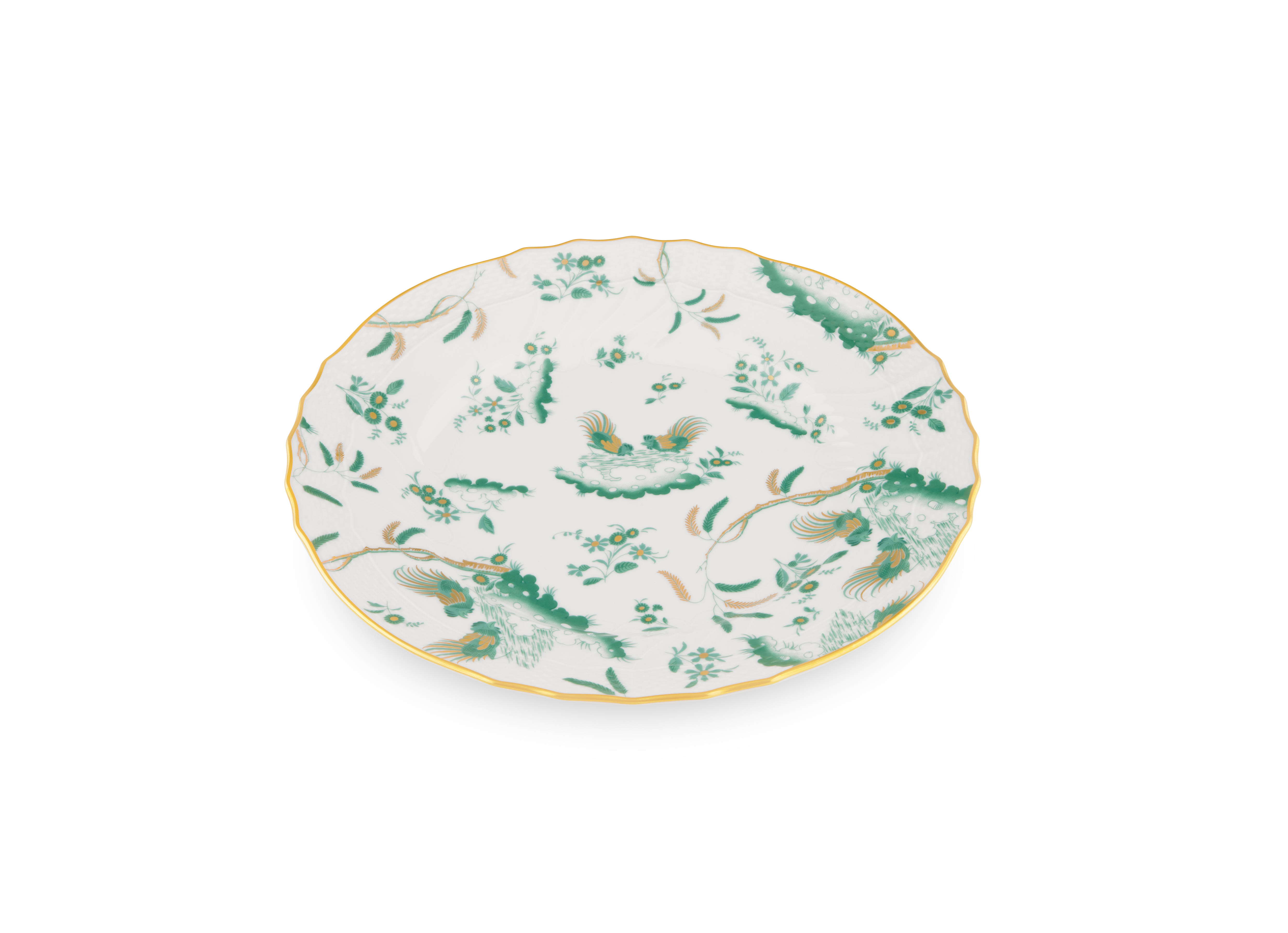 Jade green flat plate| Oro Di Doccia | Ginori1735 | GINORI 1735