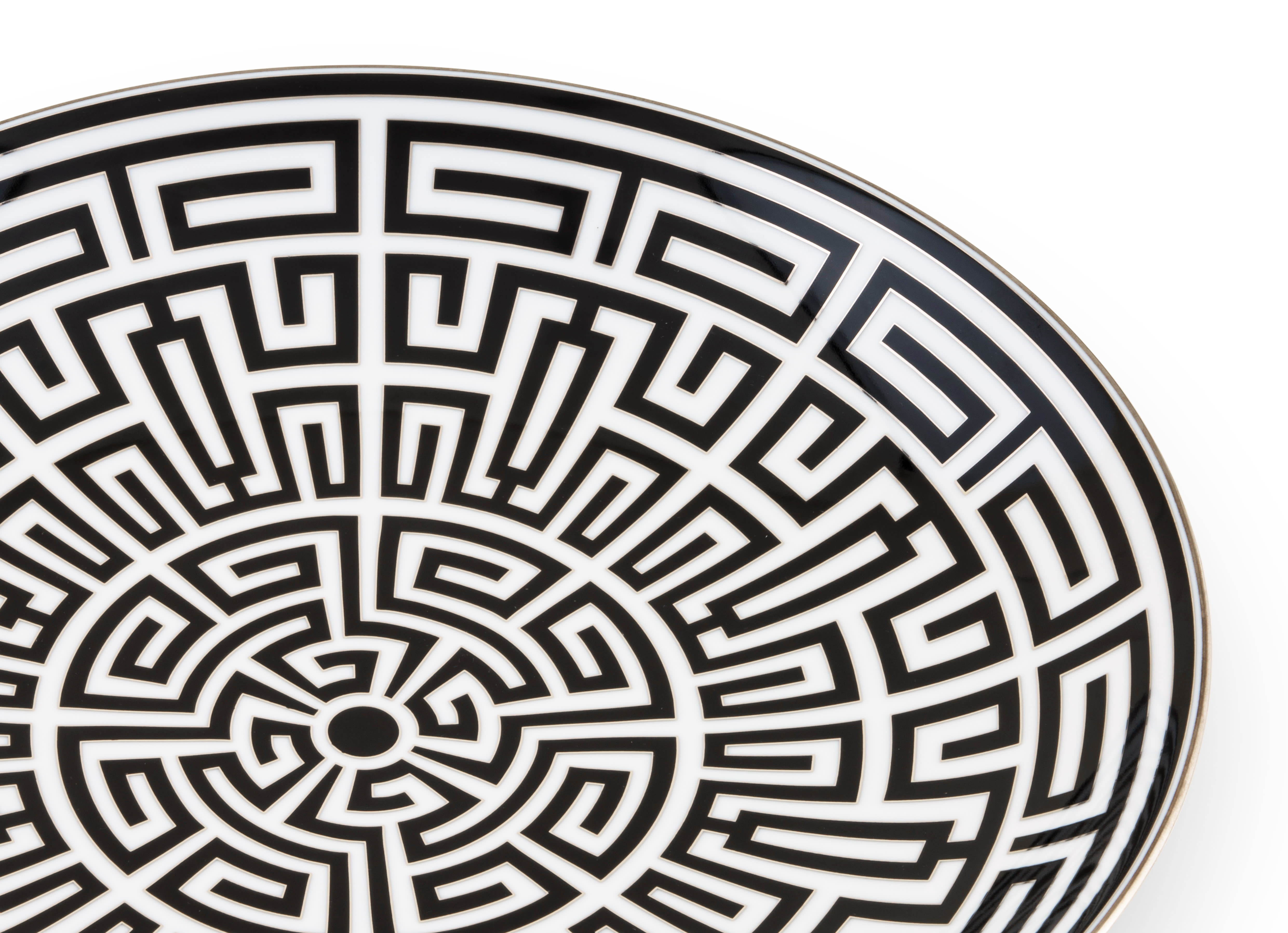 Black centerpiece plate | Labirinto | GINORI 1735