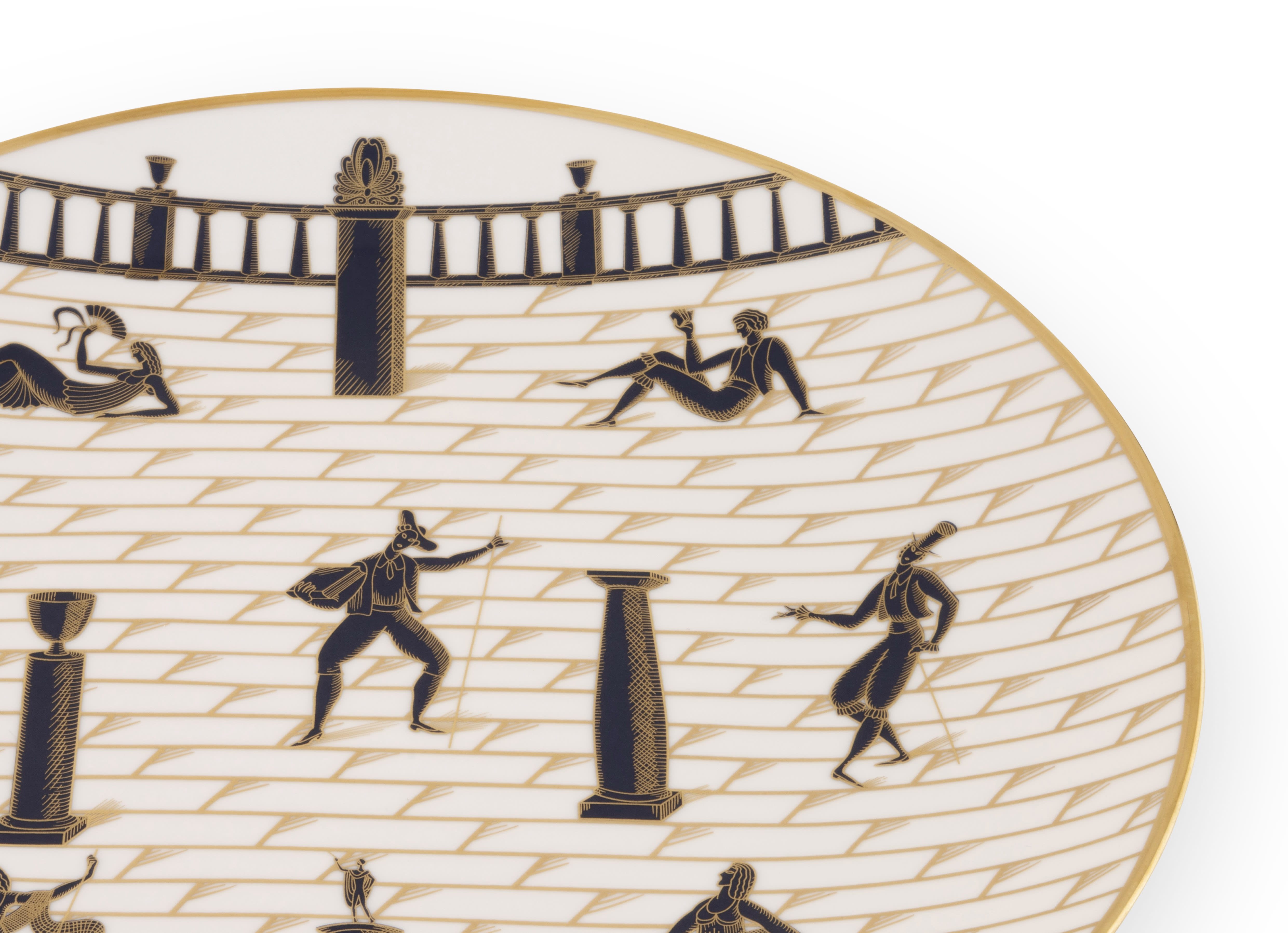 古代遺跡の散歩 プレート33cm ホワイト | GINORI 1735