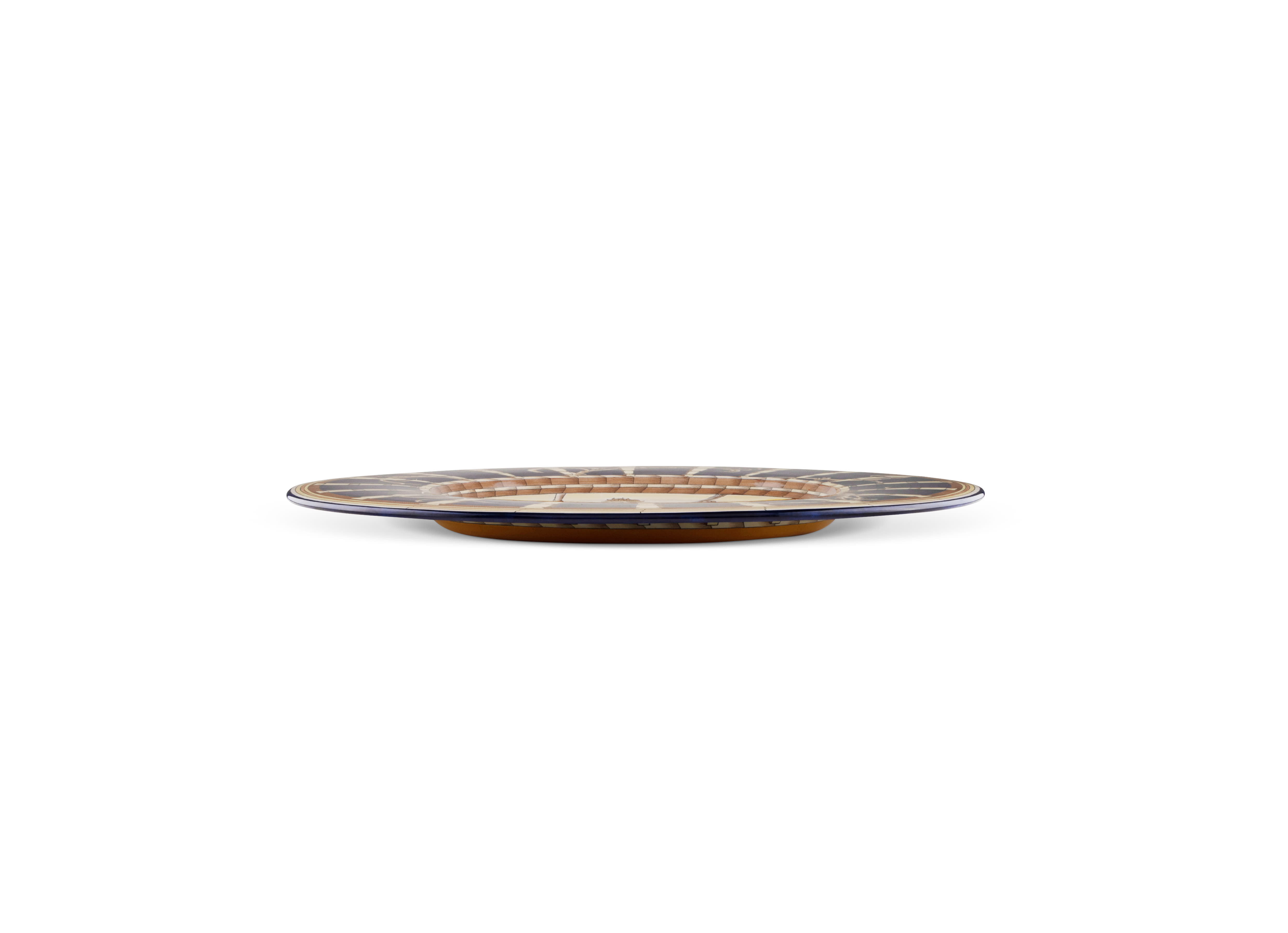 神の微笑 池依俊 作品　陶板　蓋付き　アンティーク　証明あり　馬 池依 依 Isabella Le Mie Donne Plate - Blue | Gio Ponti | GINORI 1735