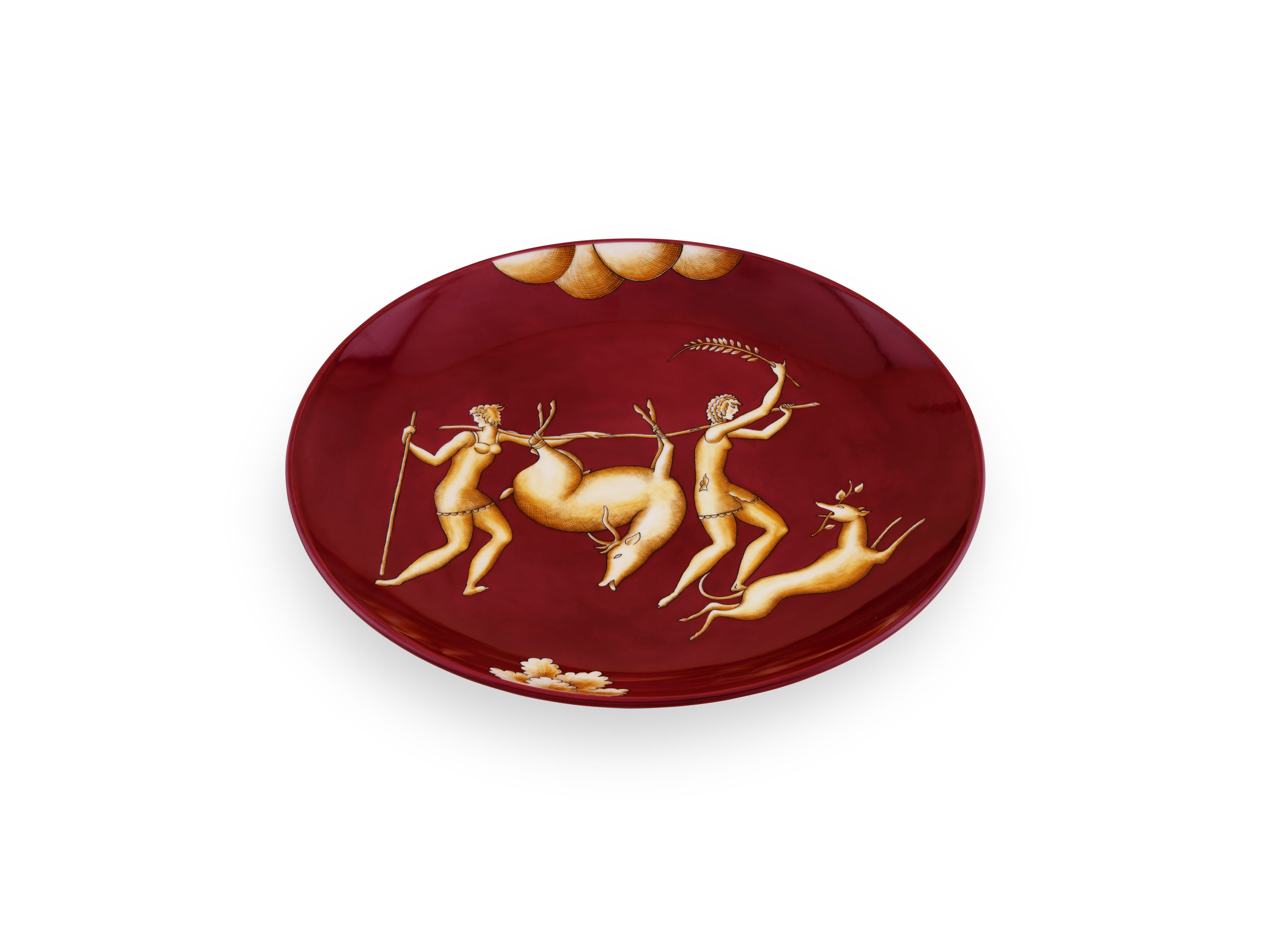 ウォールプレート 34.5cm ＜鹿を射止めたアマゾネスの凱旋＞ | GINORI 1735
