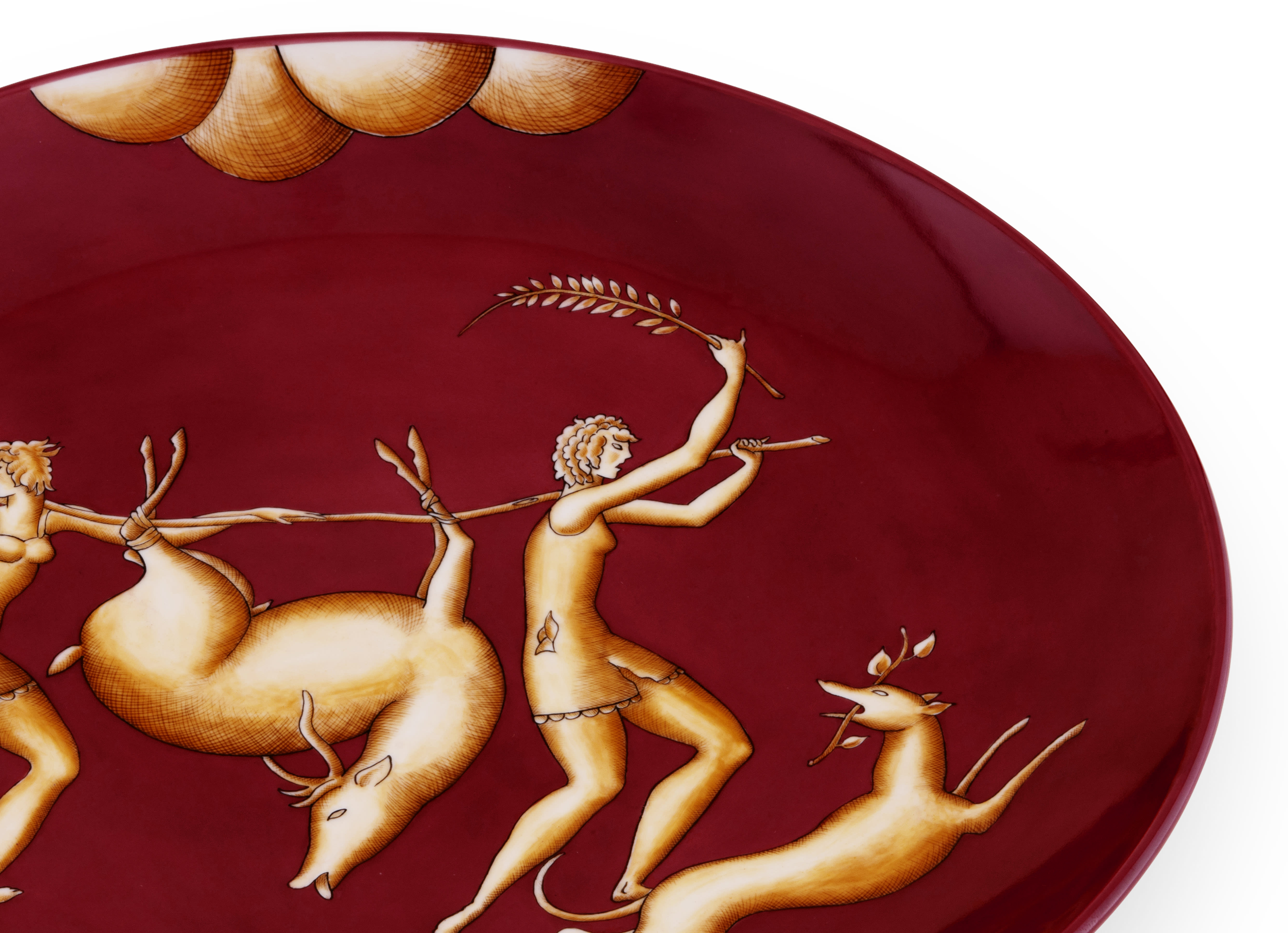 ウォールプレート 34.5cm ＜鹿を射止めたアマゾネスの凱旋＞ | GINORI 1735