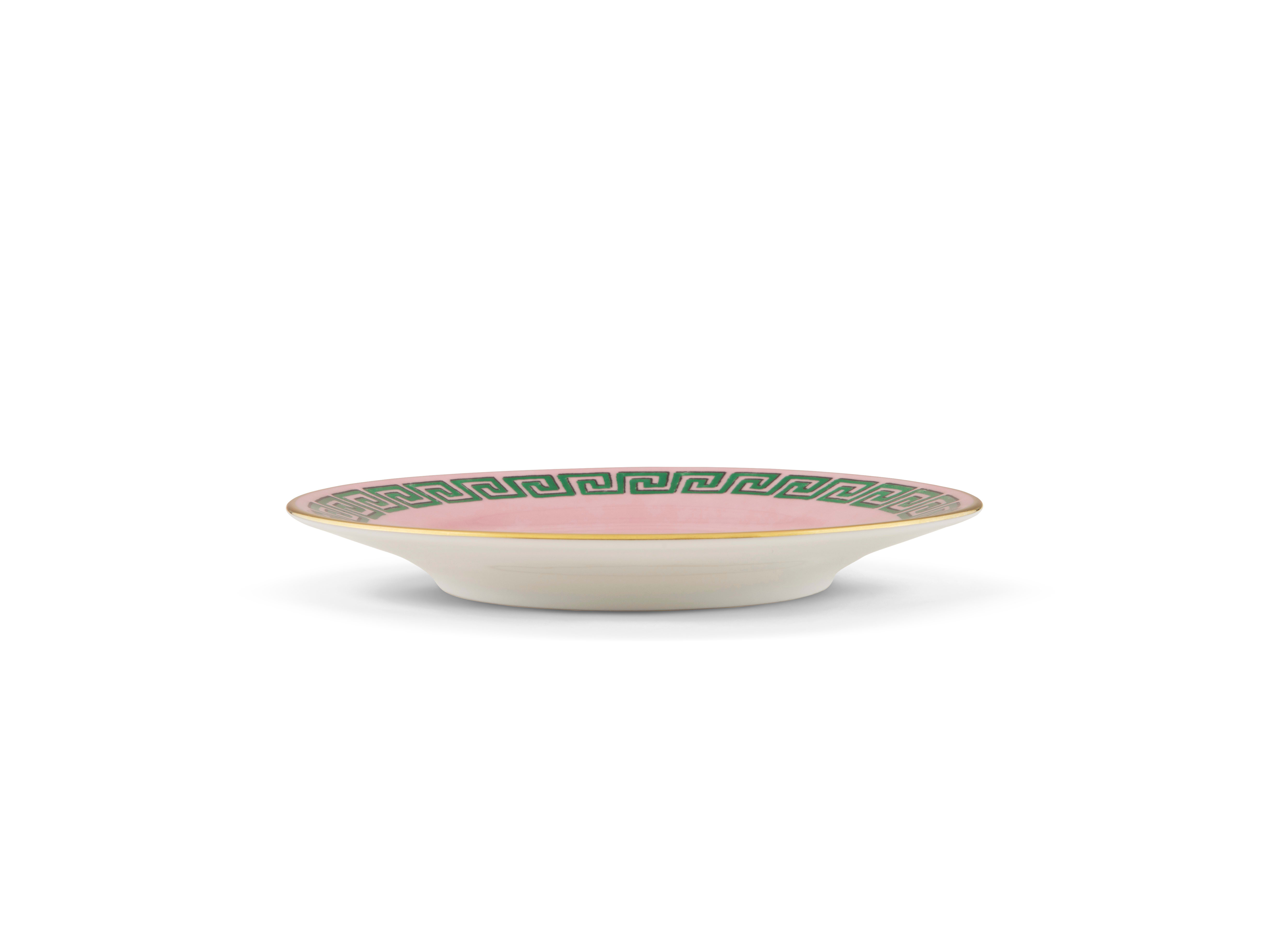 Pink bread plate in porcelain | GINORI 1735