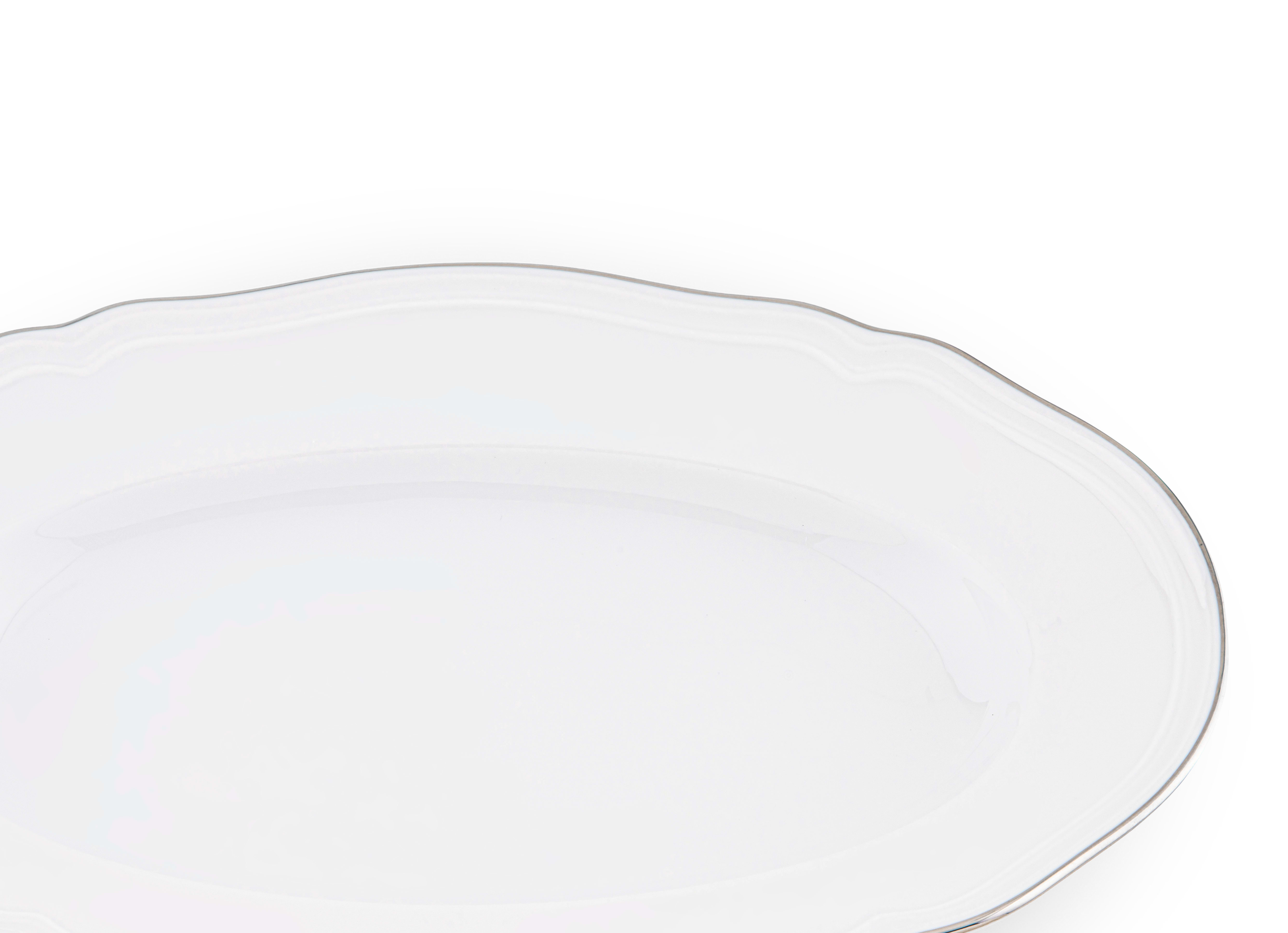 White and Platinum Pickle Dish | Corona | GINORI 1735