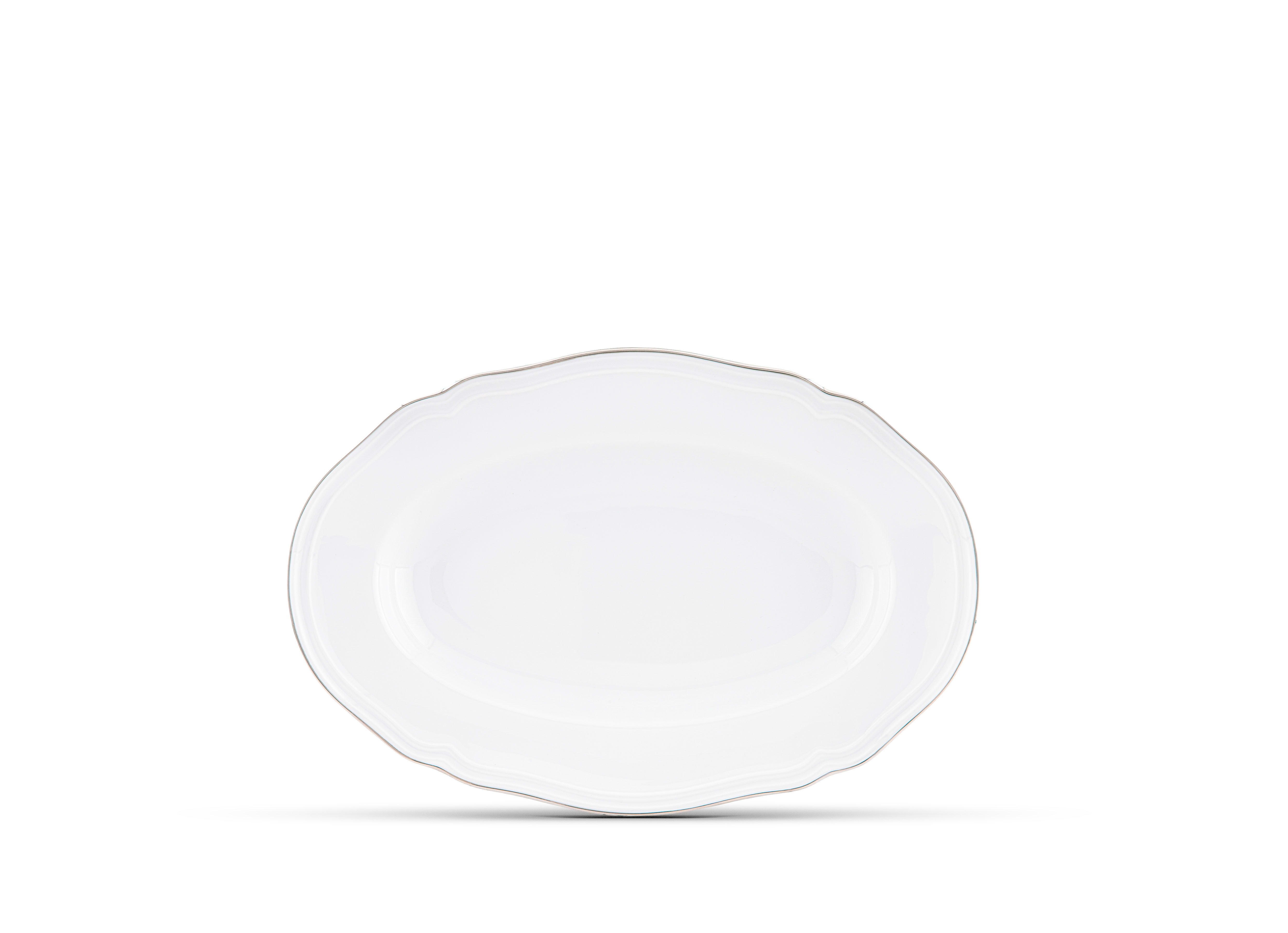 White and Platinum Pickle Dish | Corona | GINORI 1735