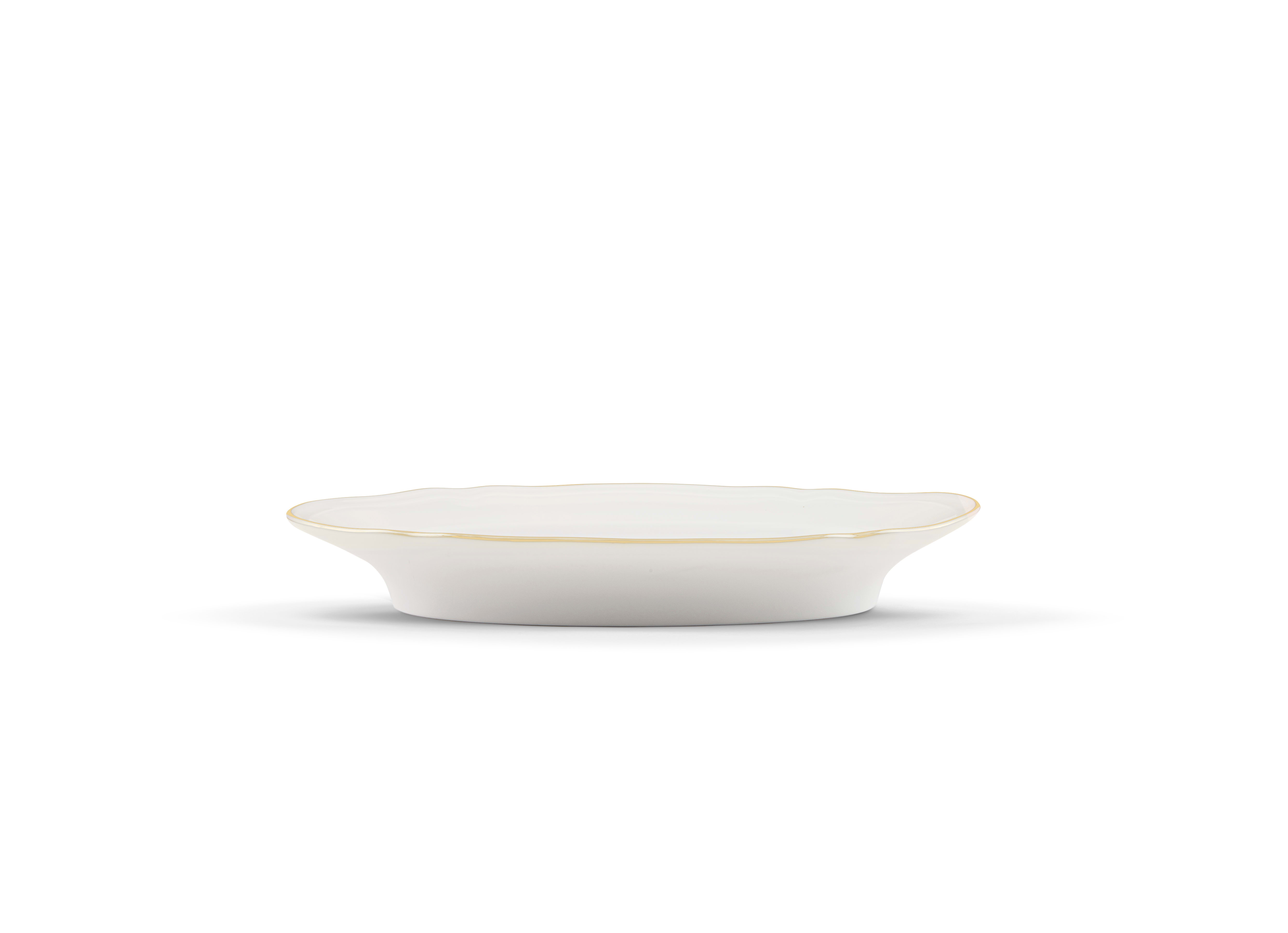 White and Gold Pickle Dish | Corona | GINORI 1735