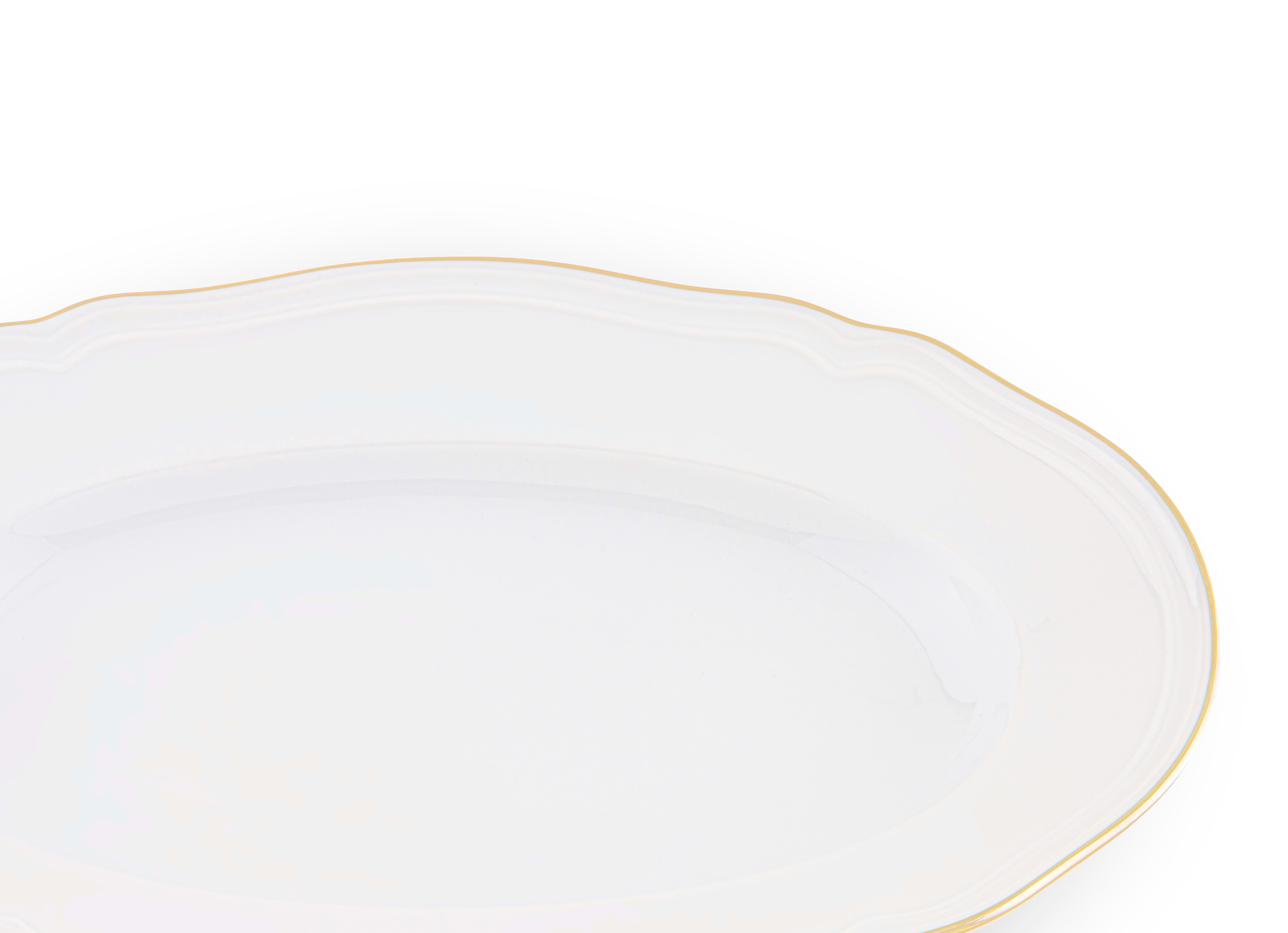 White and Gold Pickle Dish | Corona | GINORI 1735