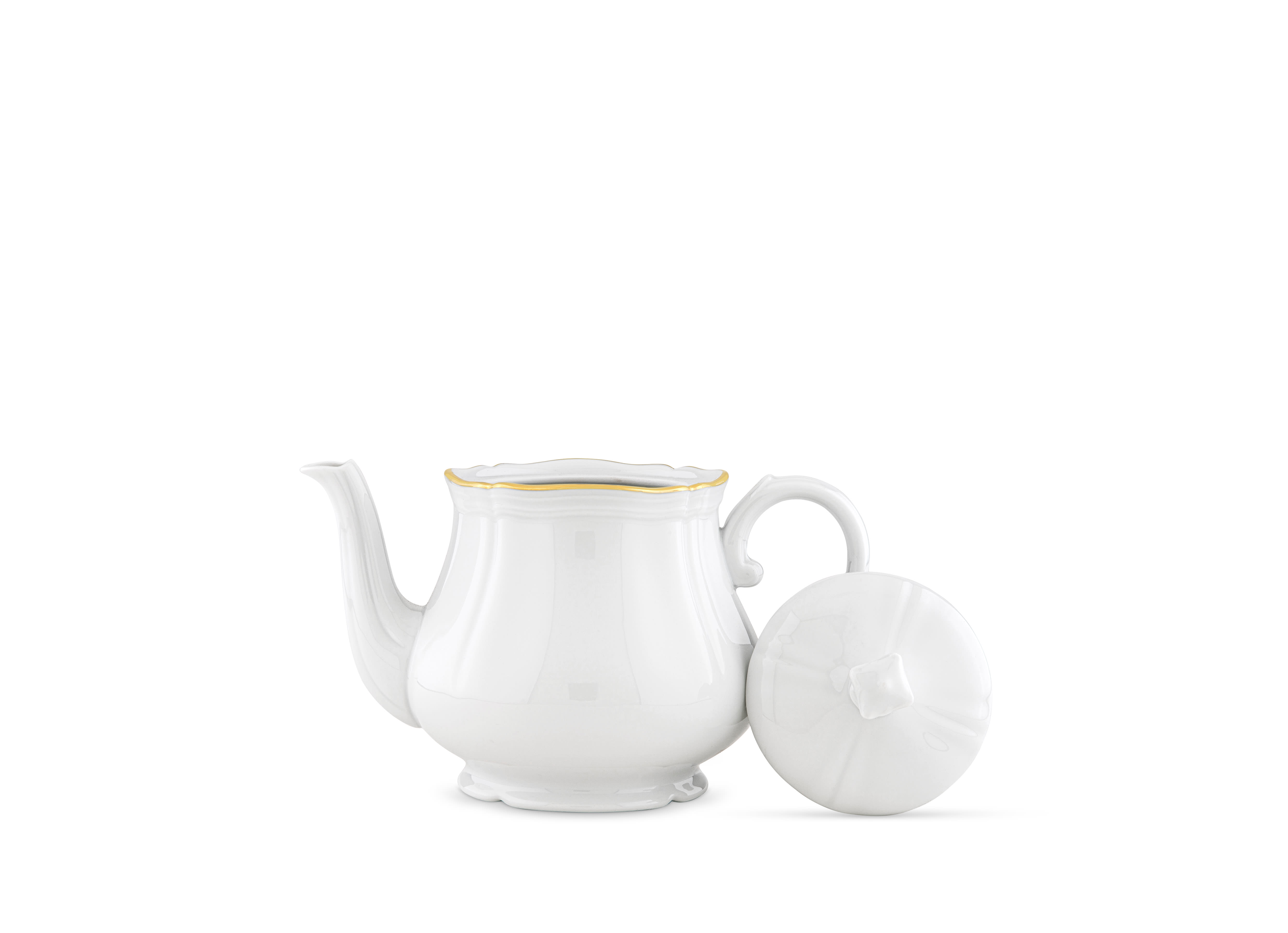 White and Gold Teapot | Corona | GINORI 1735