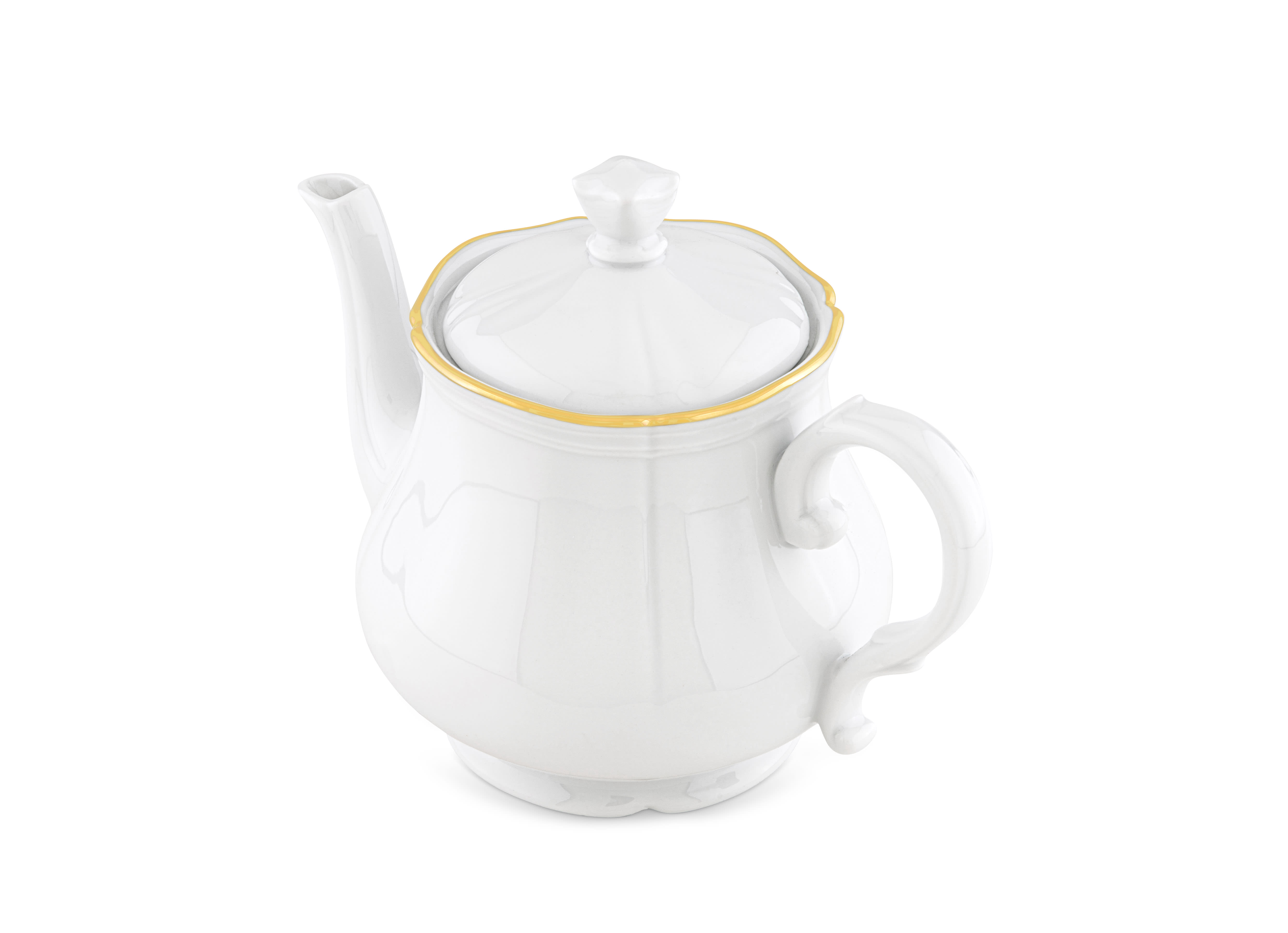 White and Gold Teapot | Corona | GINORI 1735