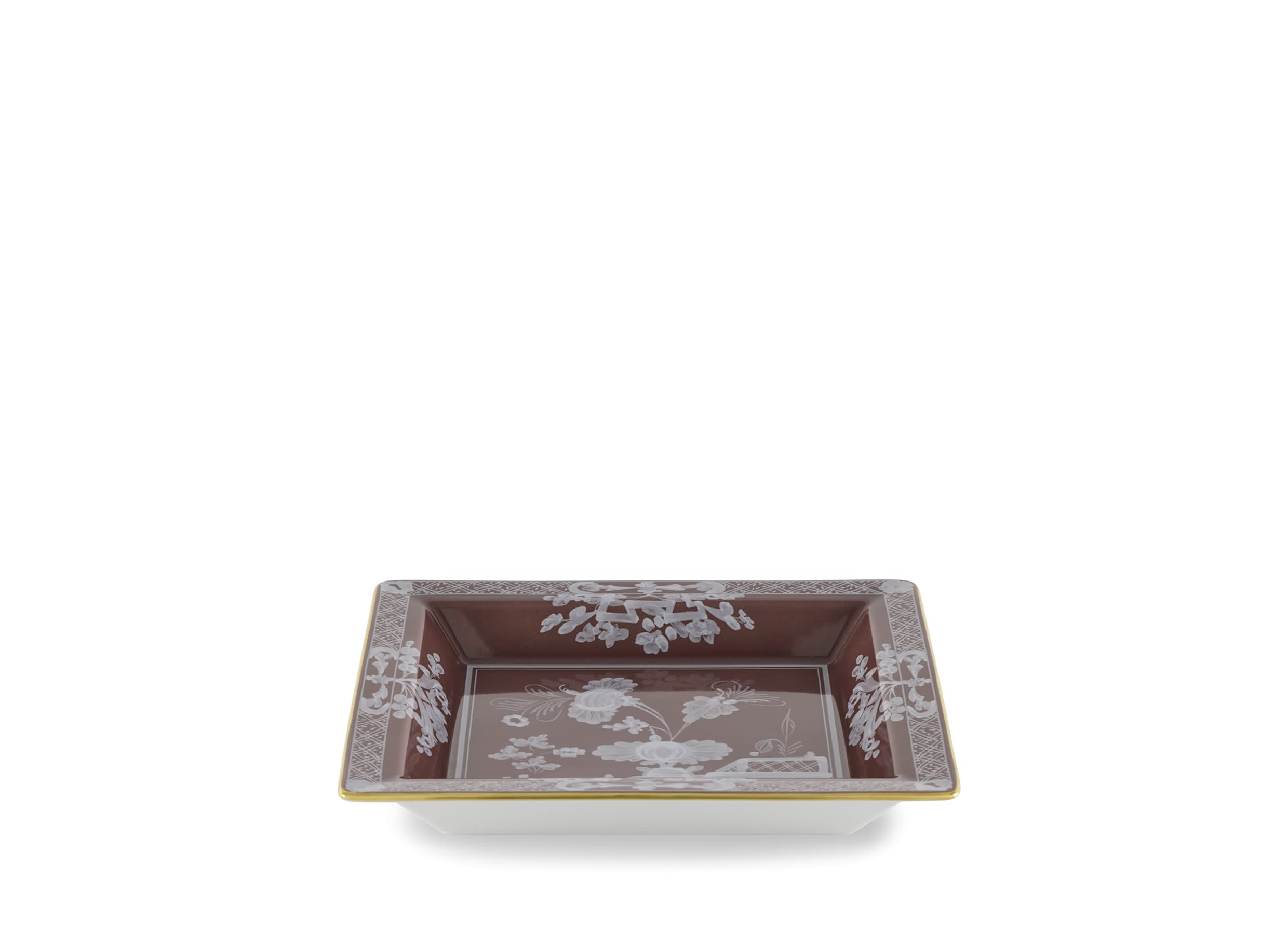 Large square change tray brown Castagna | Oriente Italiano