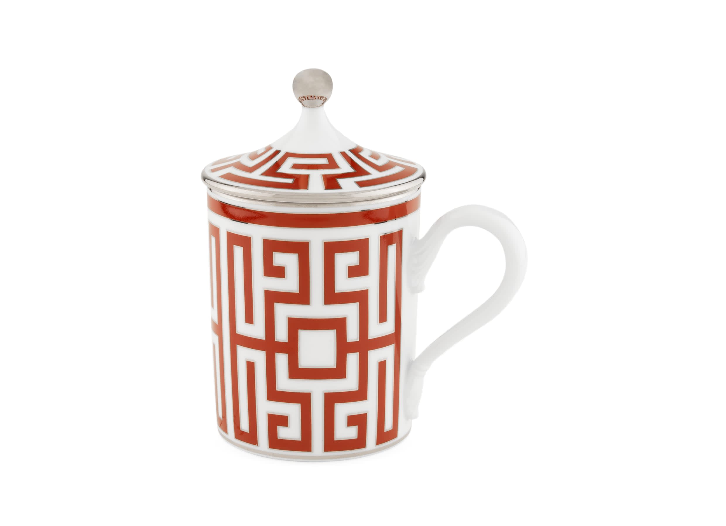 Scarlet Red Mug with Lid| Labirinto | GINORI 1735