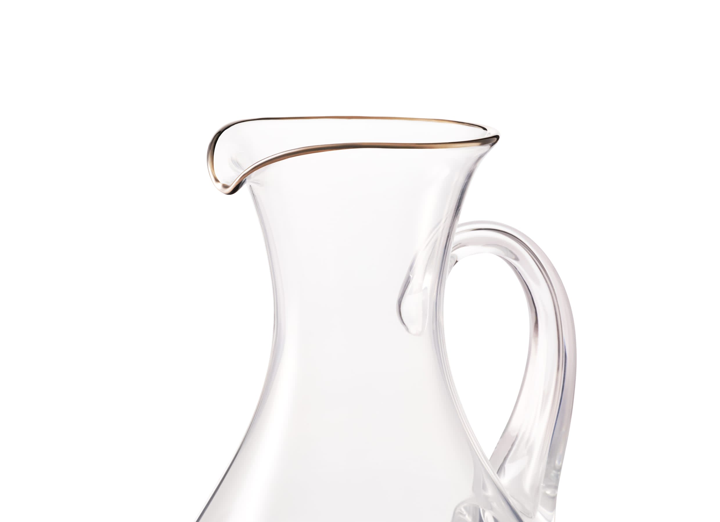 EDZARD Carafe Hendrik, Verre Cristal Soufflé à La Bouche Avec Bord En Platine, H 27 Cm, ø 11 Cm, Capacité 0,8 Litre Vente En Gros En Ligne