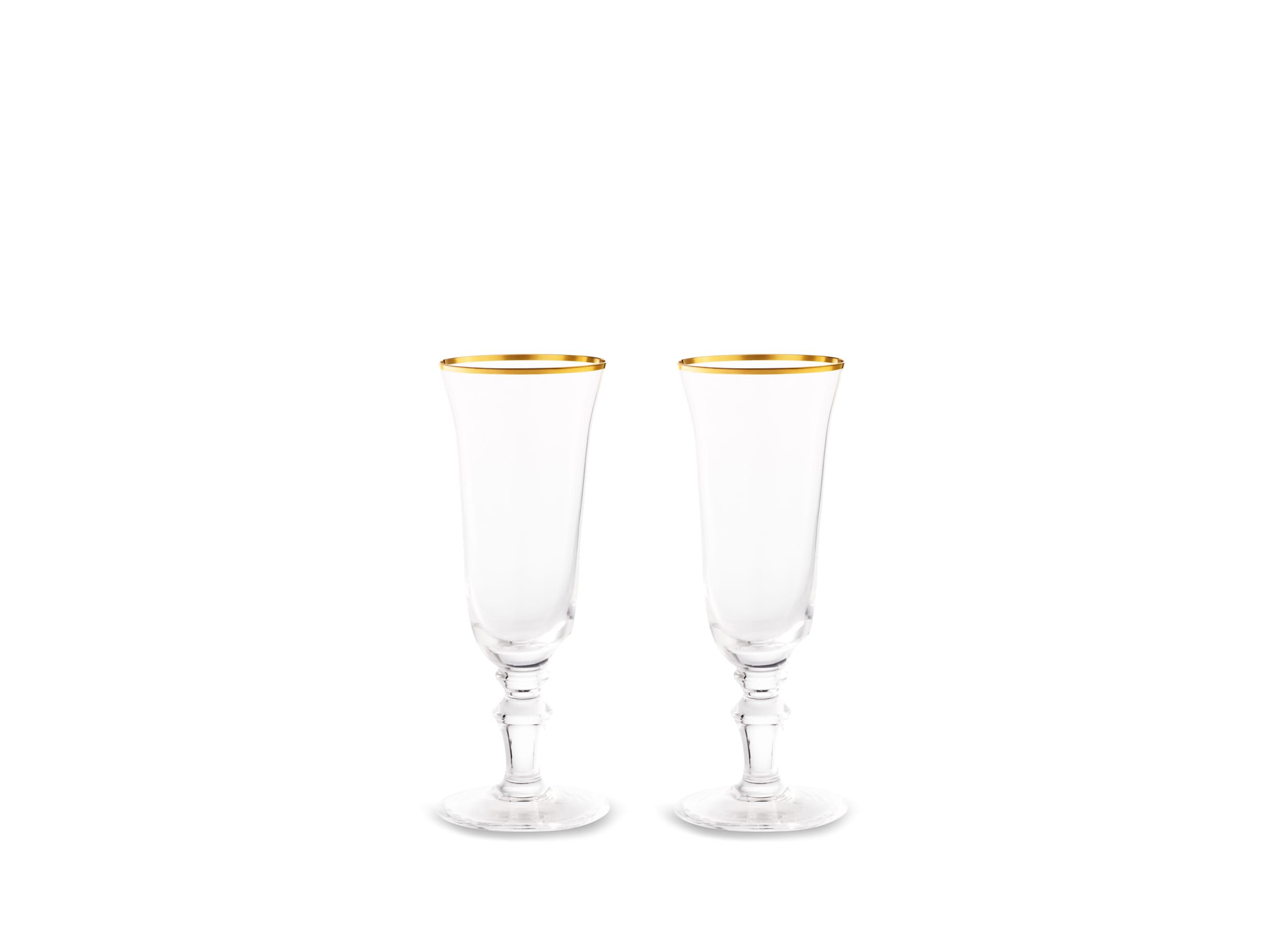 Gold Thread Crystal Flute Goblets | Medici | GINORI 1735