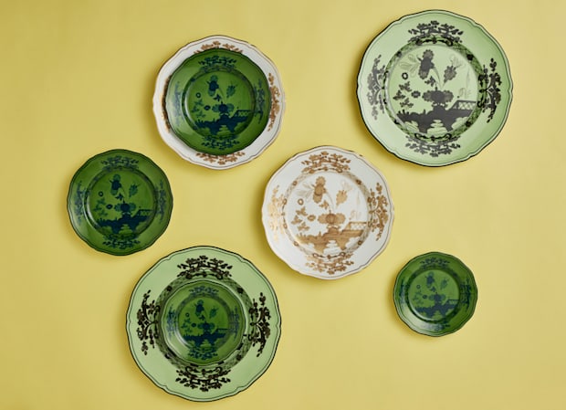 Porcelain plates set for two | Sparkling Spring Dew | GINORI 1735