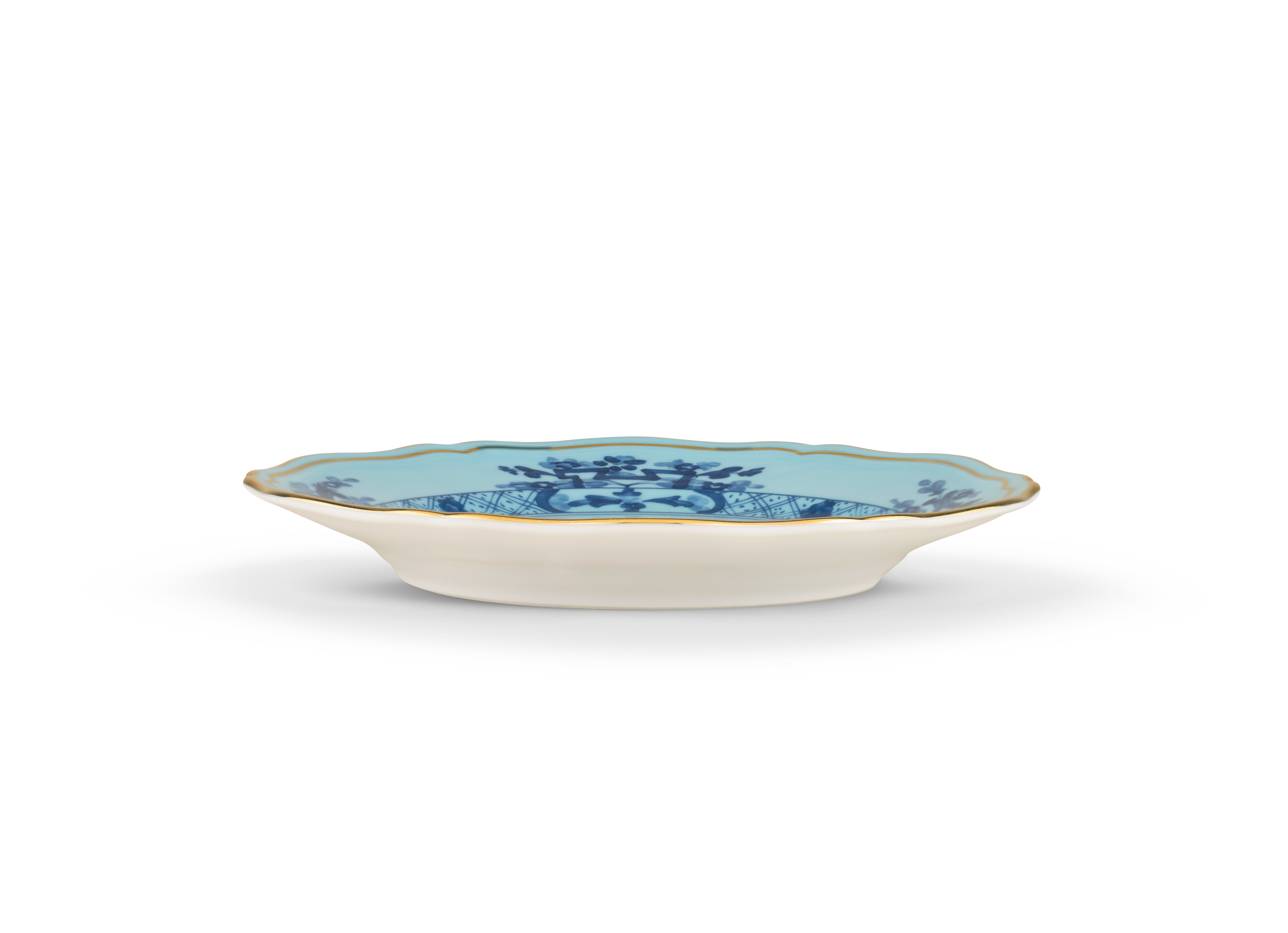 Iris blue bread plates in porcelain | GINORI 1735