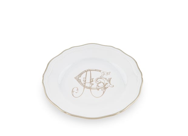 dessert plates platino - personalizableCorona Monogram-2
