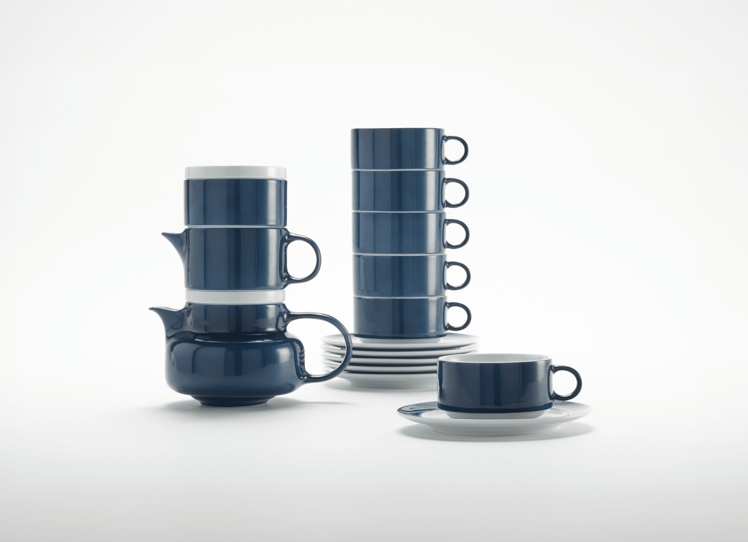 未使用　Ringtons フローラルトレリス 2客　ティーセット Tea service for 6 Blue | Colonna Re-Edition | Ginori 1735