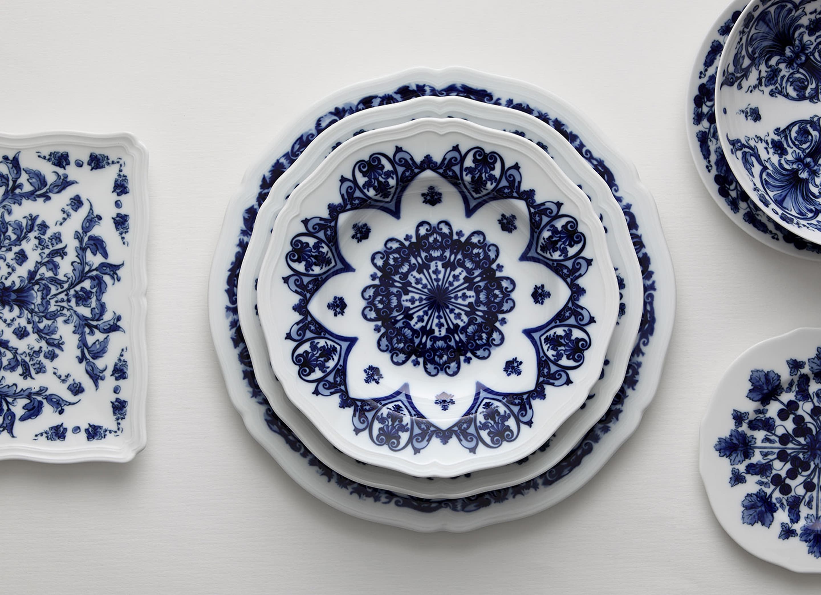 Dessert Plates with Blue Friezes | Ginori1735