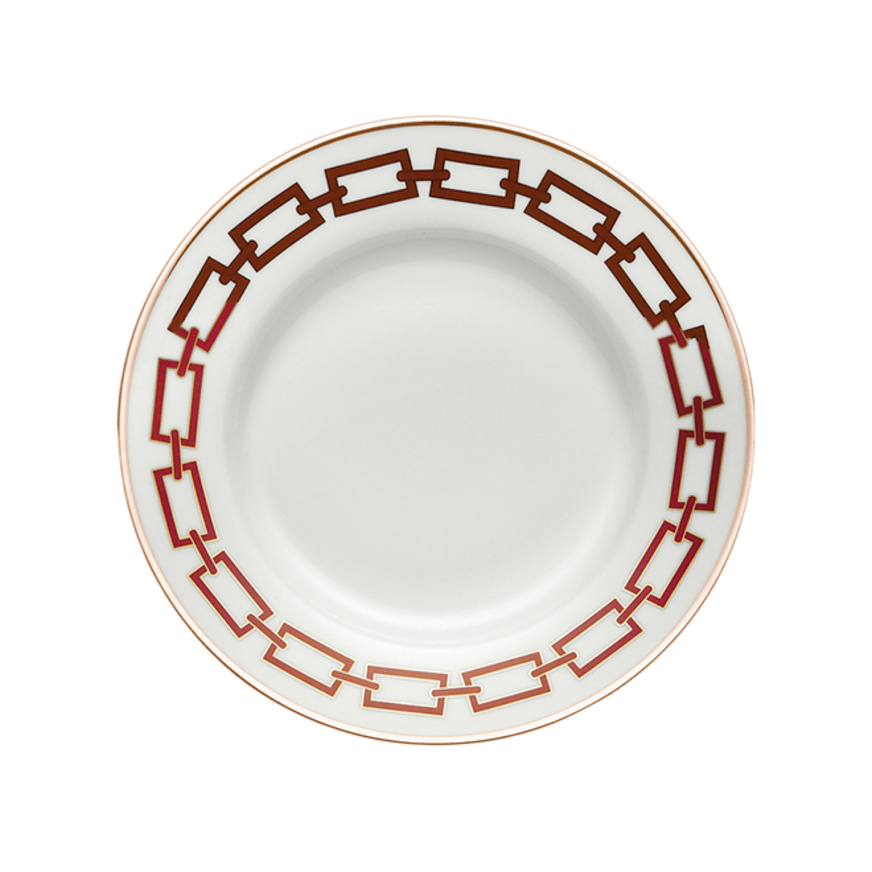 Scarlet red dessert plates in porcelain GINORI 1735
