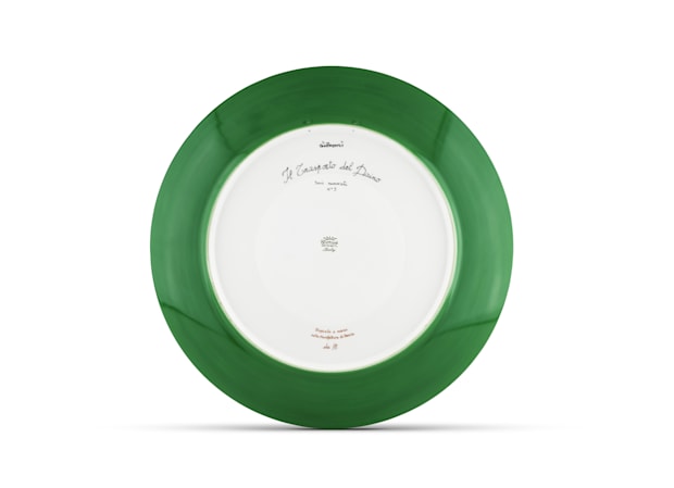 ASSIETTE DÉCORATIVE LA VENATORIA TRASPORTO DEL DAINO- VERTArte di Gio Ponti-5