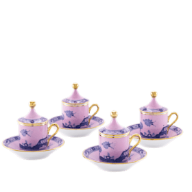 Oriente Italiano - Tesori SERVIZIO DA CAFFE' PER 4 AZALEA