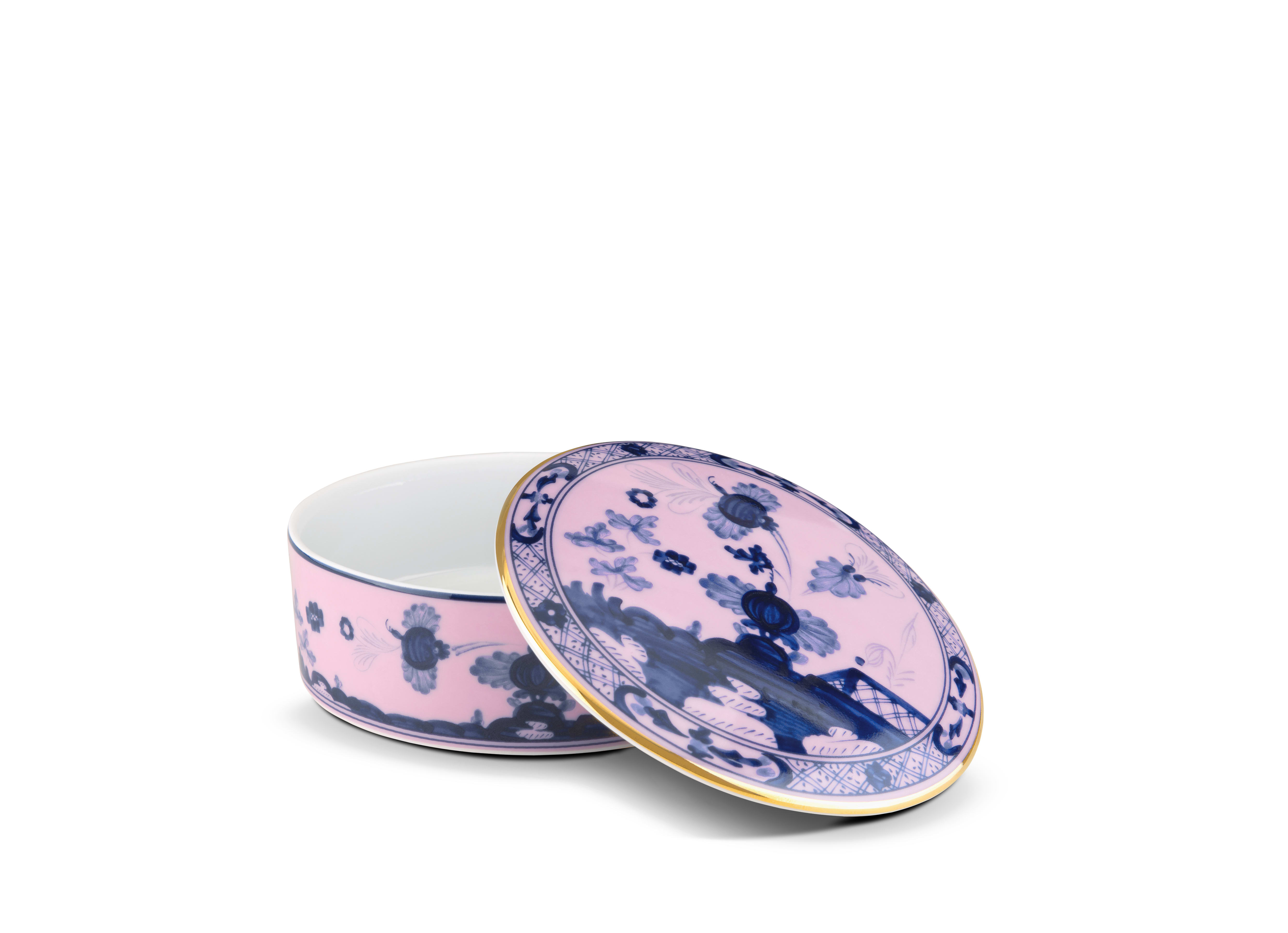 Azalea-pink porcelain trinket box | GINORI 1735