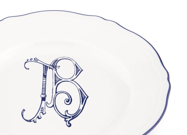 assiettes à pain blu cobalto - personnalisableCorona Monogram-3