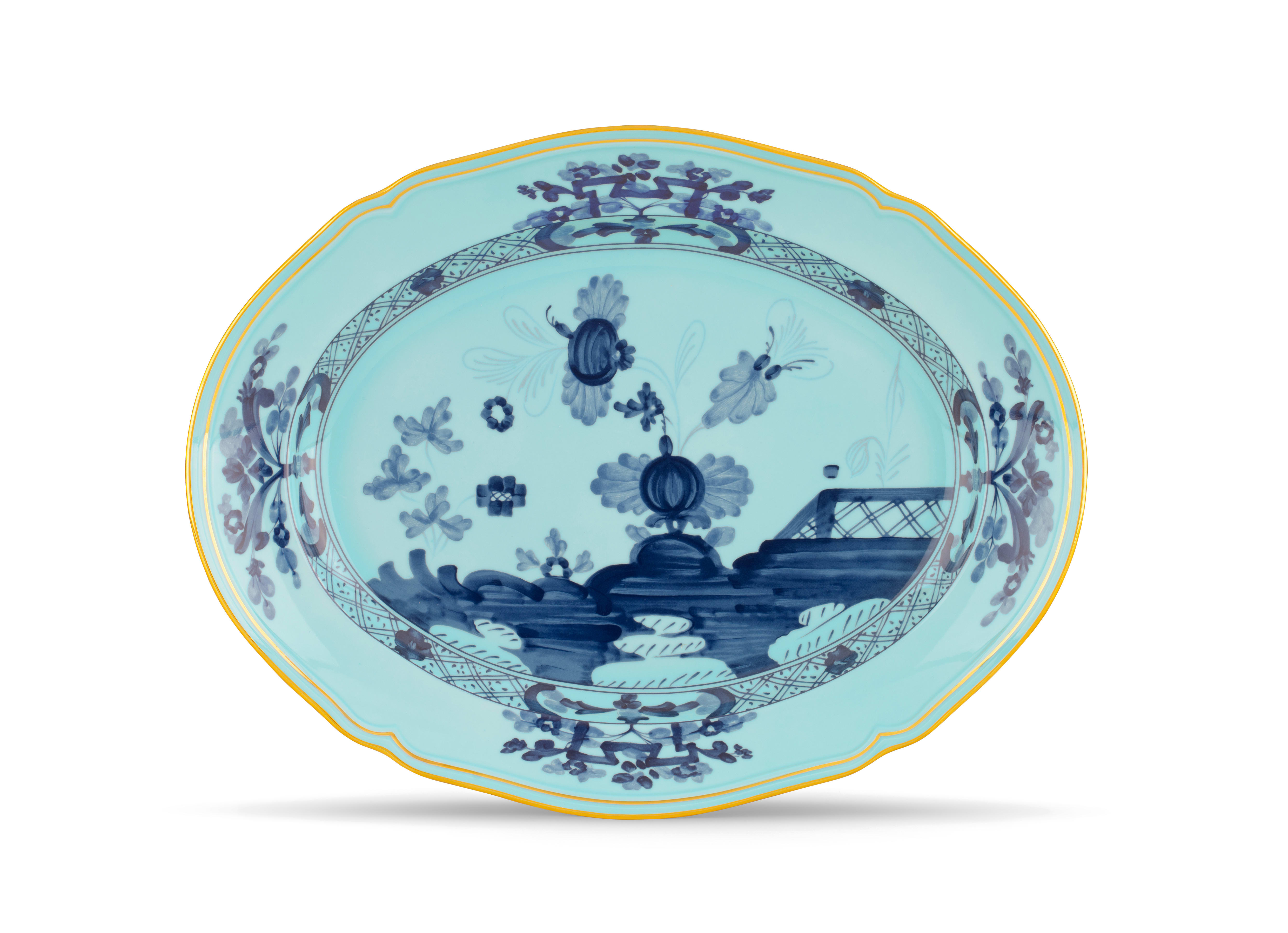 Iris-blue porcelain oval platter | Ginori1735 | GINORI 1735