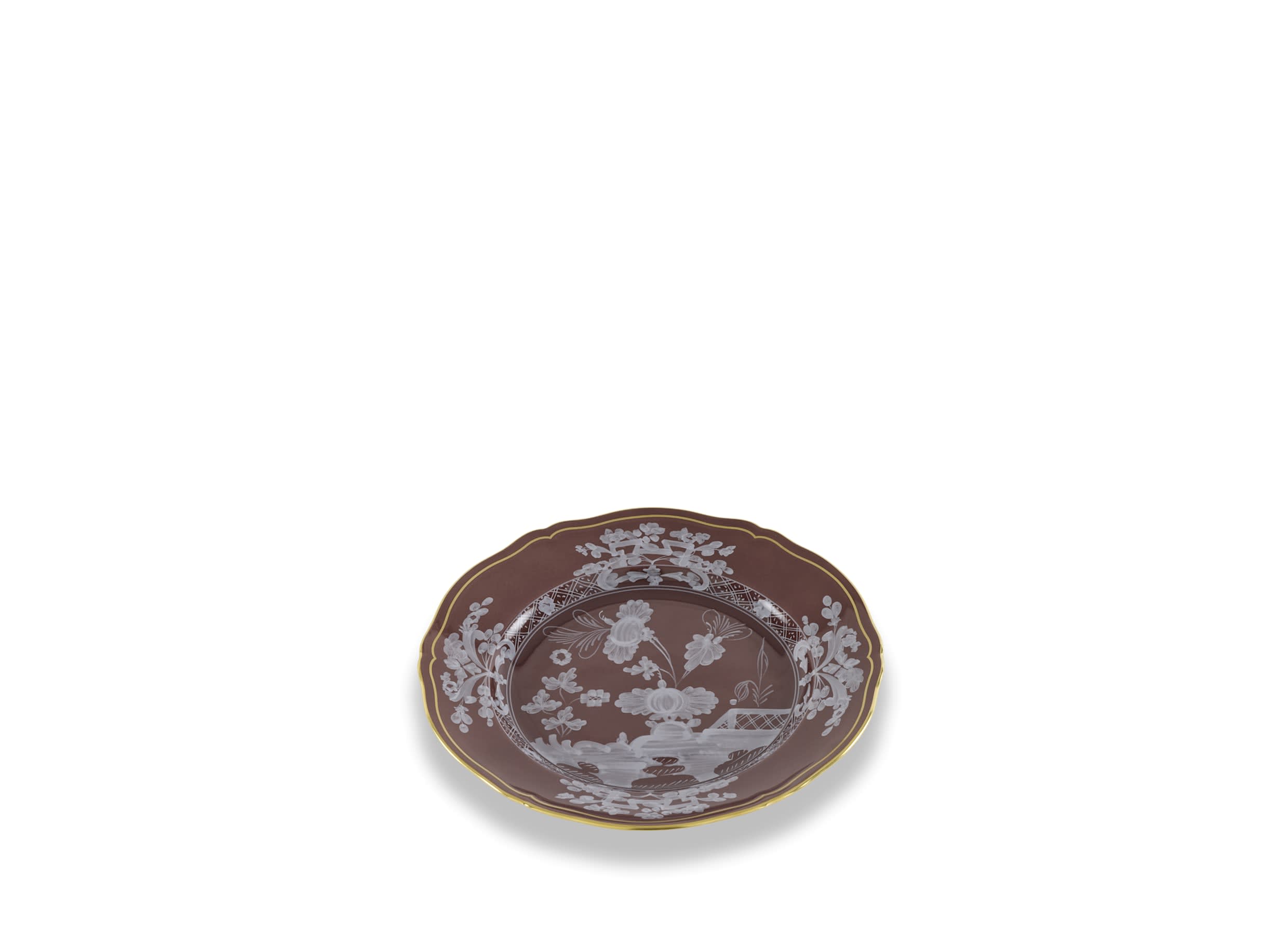 Dessert plate brown Castagna | Oriente Italiano | GINORI 1735
