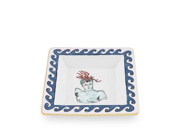 Small square white change tray in porcelain | GINORI 1735