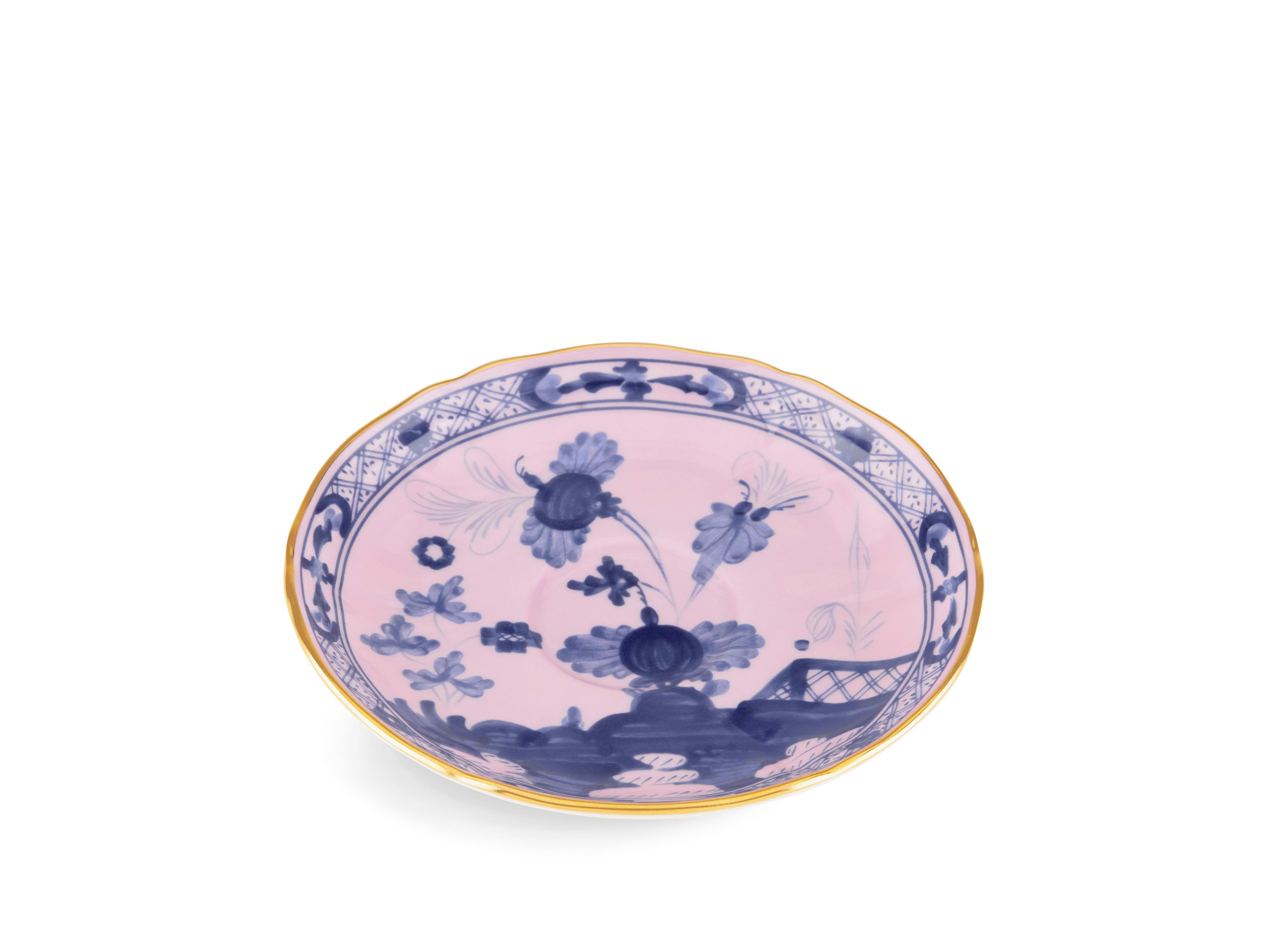 Azalea-pink porcelain espresso saucer | GINORI 1735