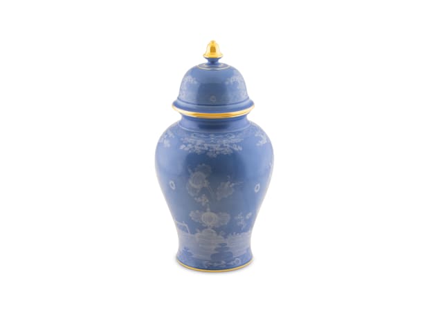 LARGE POTICHE VASE PERVINCA Oriente Italiano-3