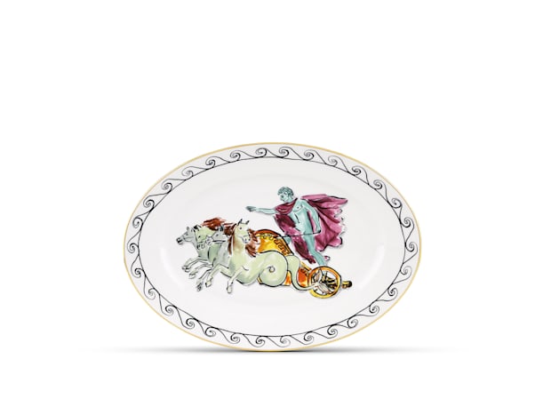 Large Oval Platter - Chariot White - Il viaggio di Nettuno