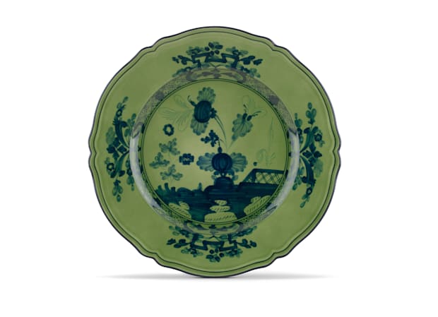 Malachite-green porcelain charger plate | GINORI 1735