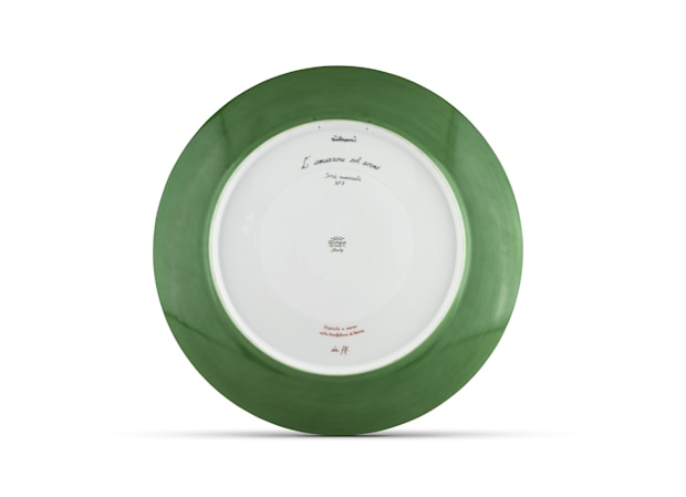 ASSIETTE DÉCORATIVE LA VENATORIA AMAZZONE CON CORNO - VERTArte di Gio Ponti-5