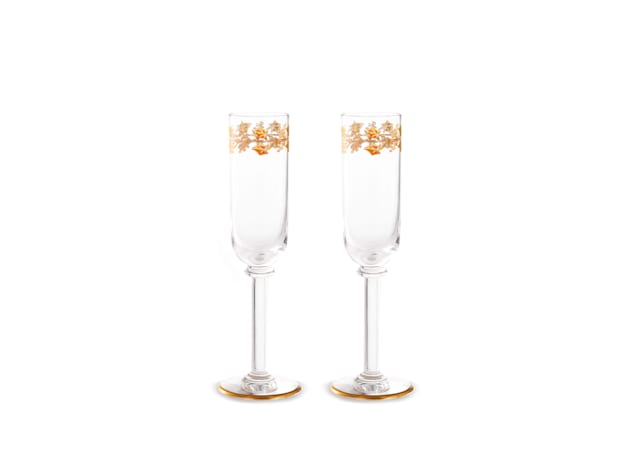 FLUTE GOBLETS GOLD THREAD CRYSTALMarchese-2