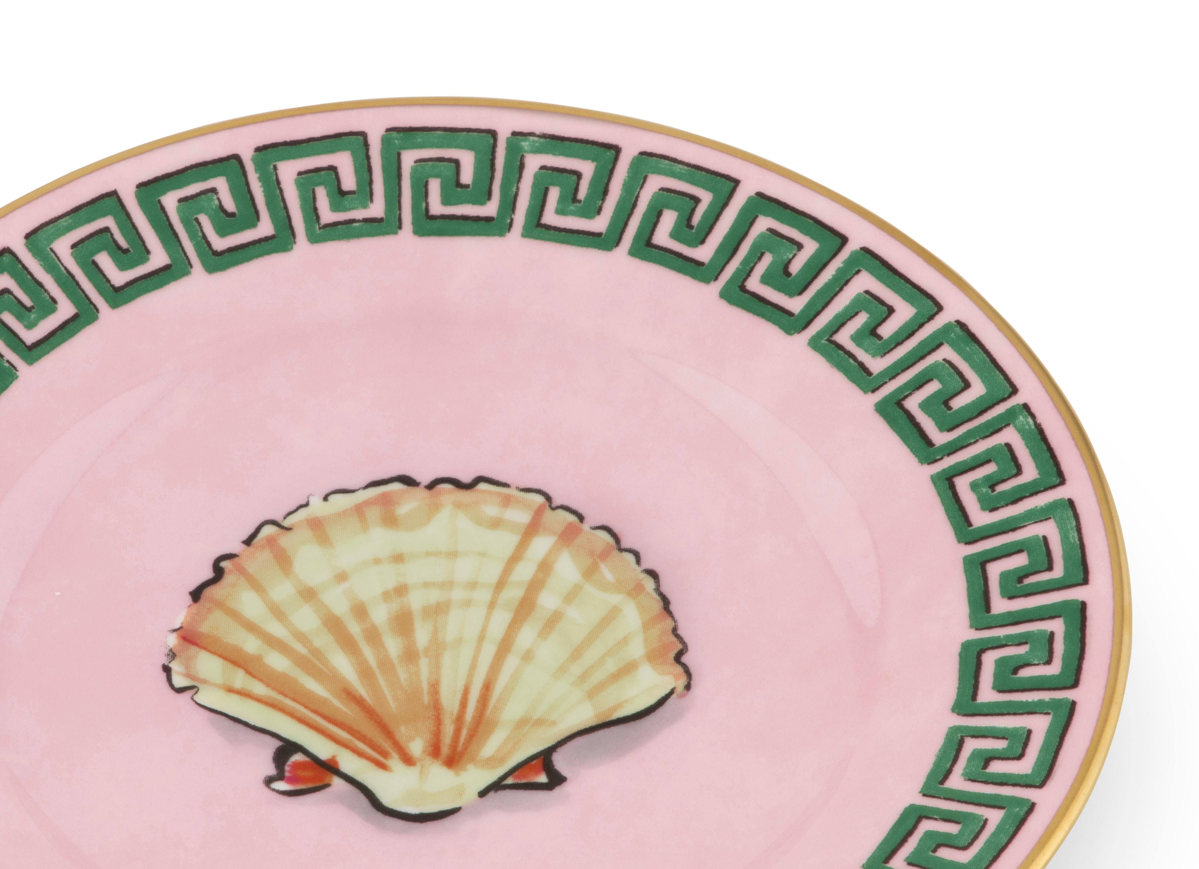 Pink bread plate in porcelain | GINORI 1735